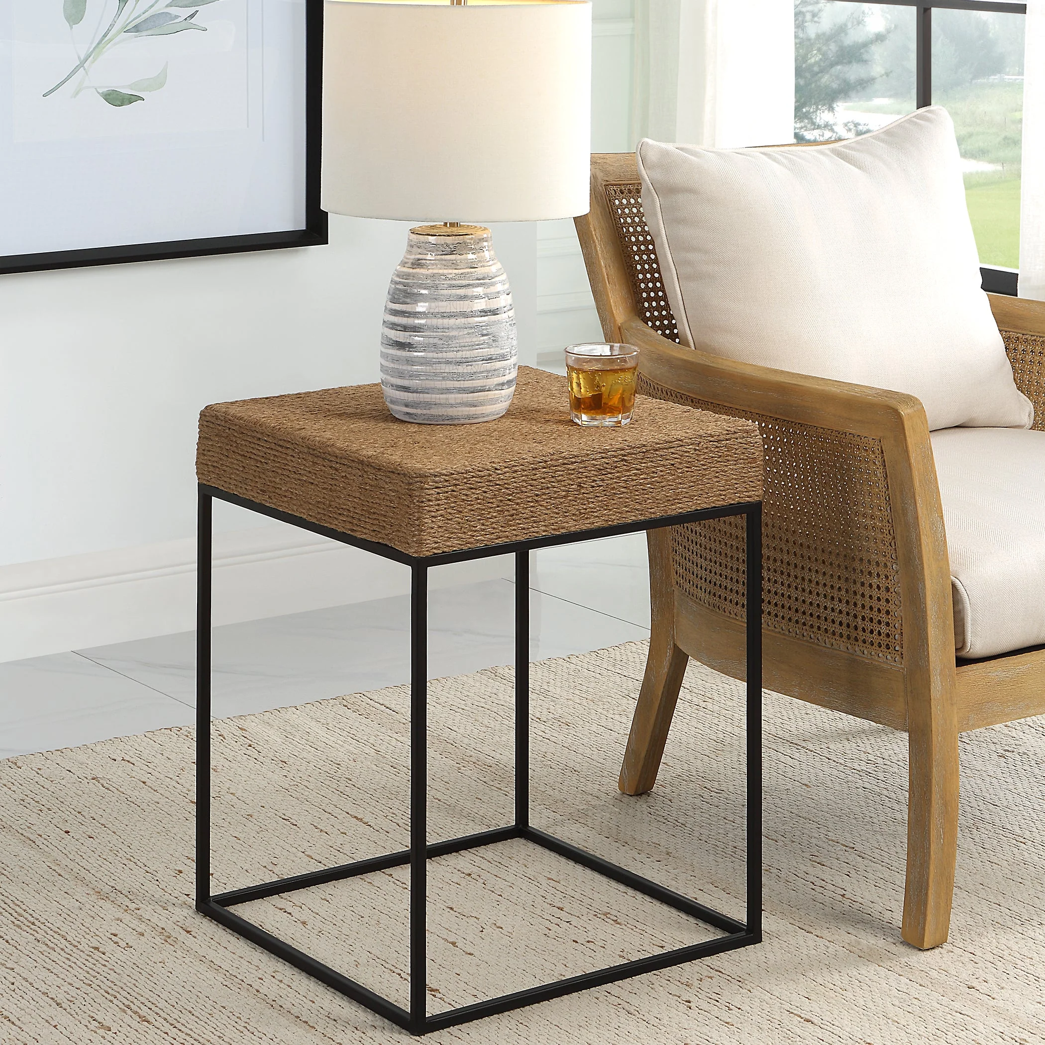 Uttermost Laramie Rustic Rope Accent Table - Image 2