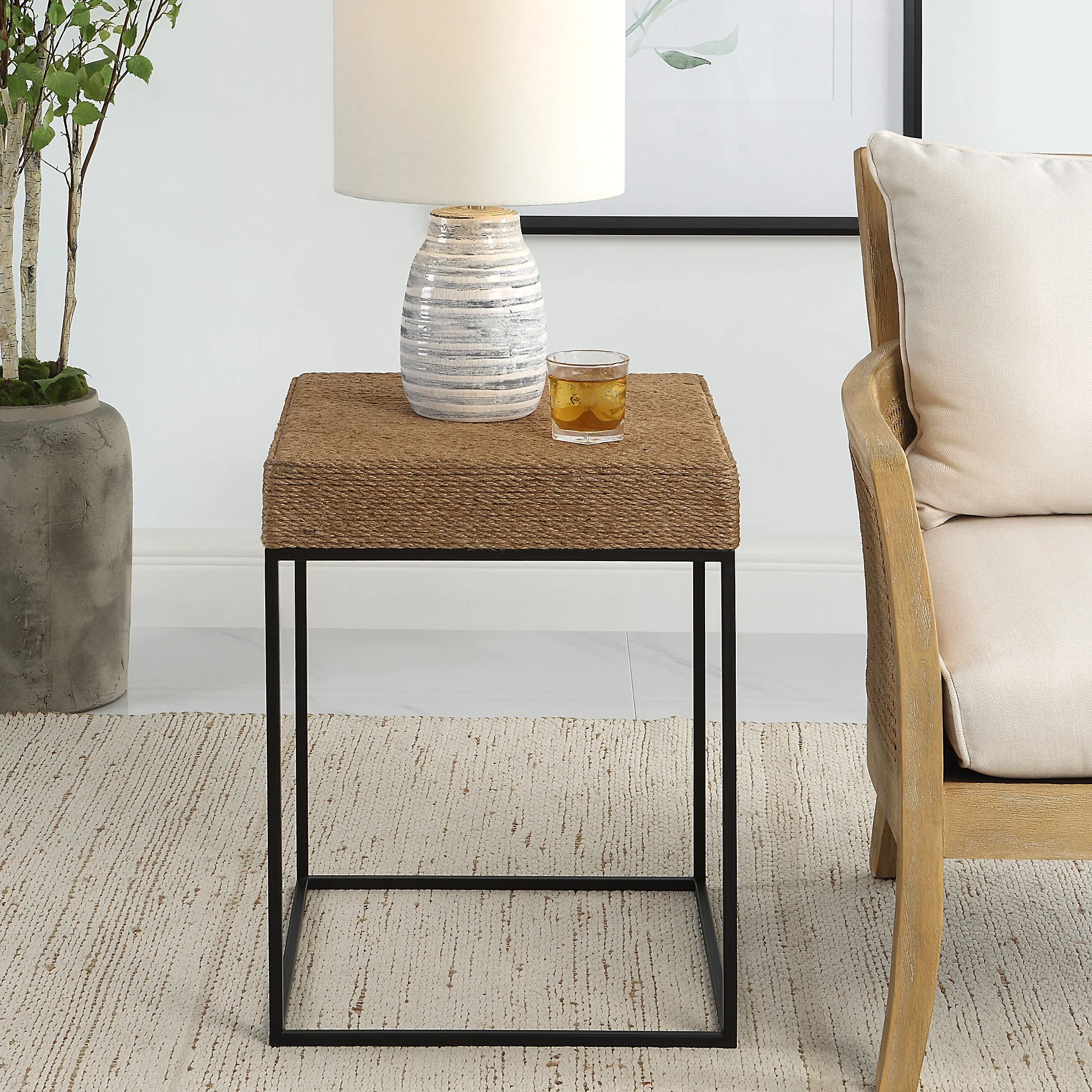 Uttermost Laramie Rustic Rope Accent Table - Image 4