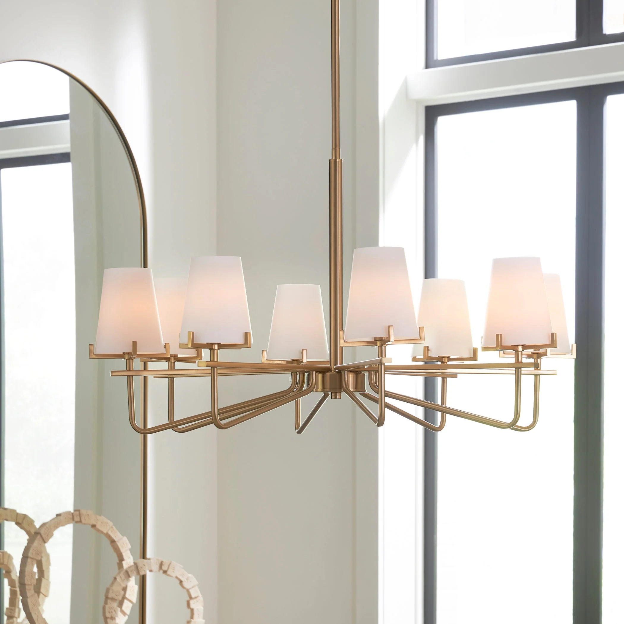 Uttermost Lassen 8 Light Brass Chandelier - Image 2