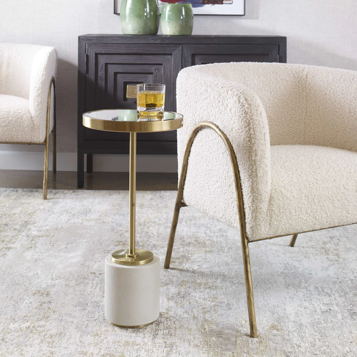 Uttermost Laurier Drink Table, White - Image 2