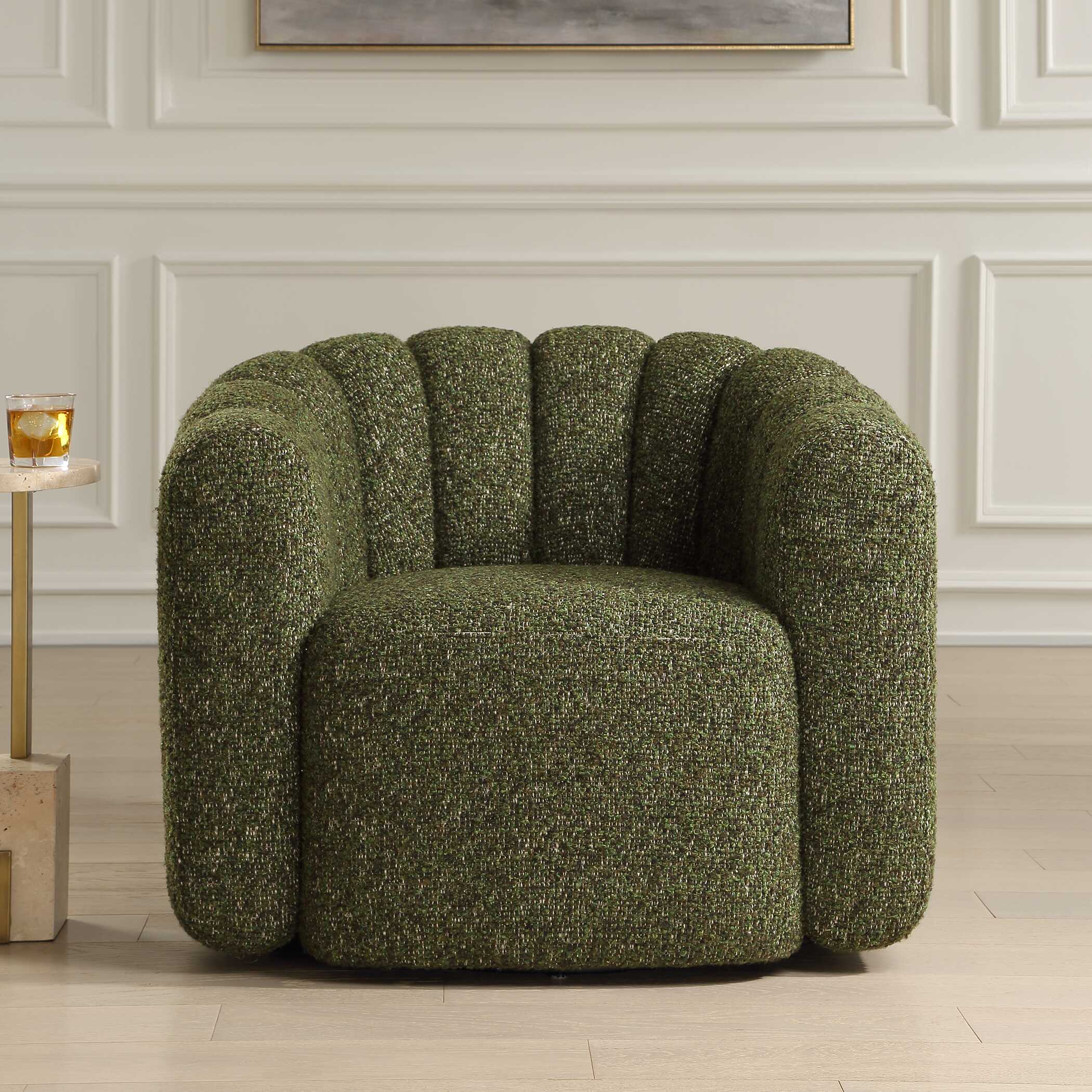 Uttermost Lenoir Upholstered Green Swivel Chair - Image 2