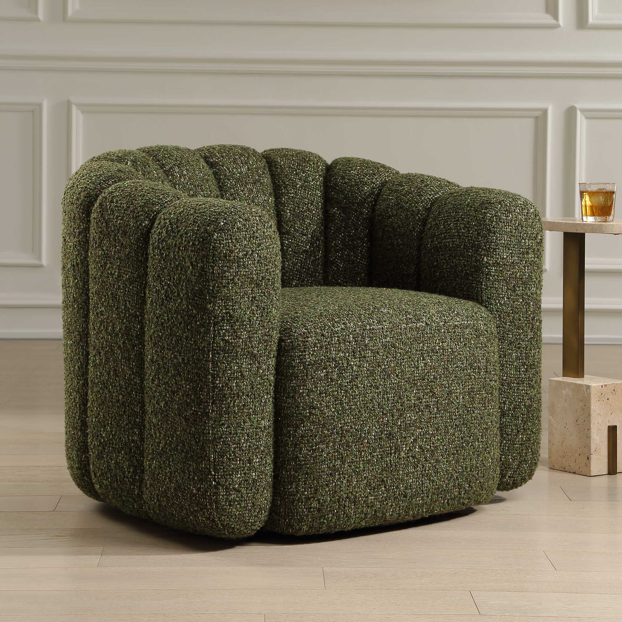 Uttermost Lenoir Upholstered Green Swivel Chair - Image 5