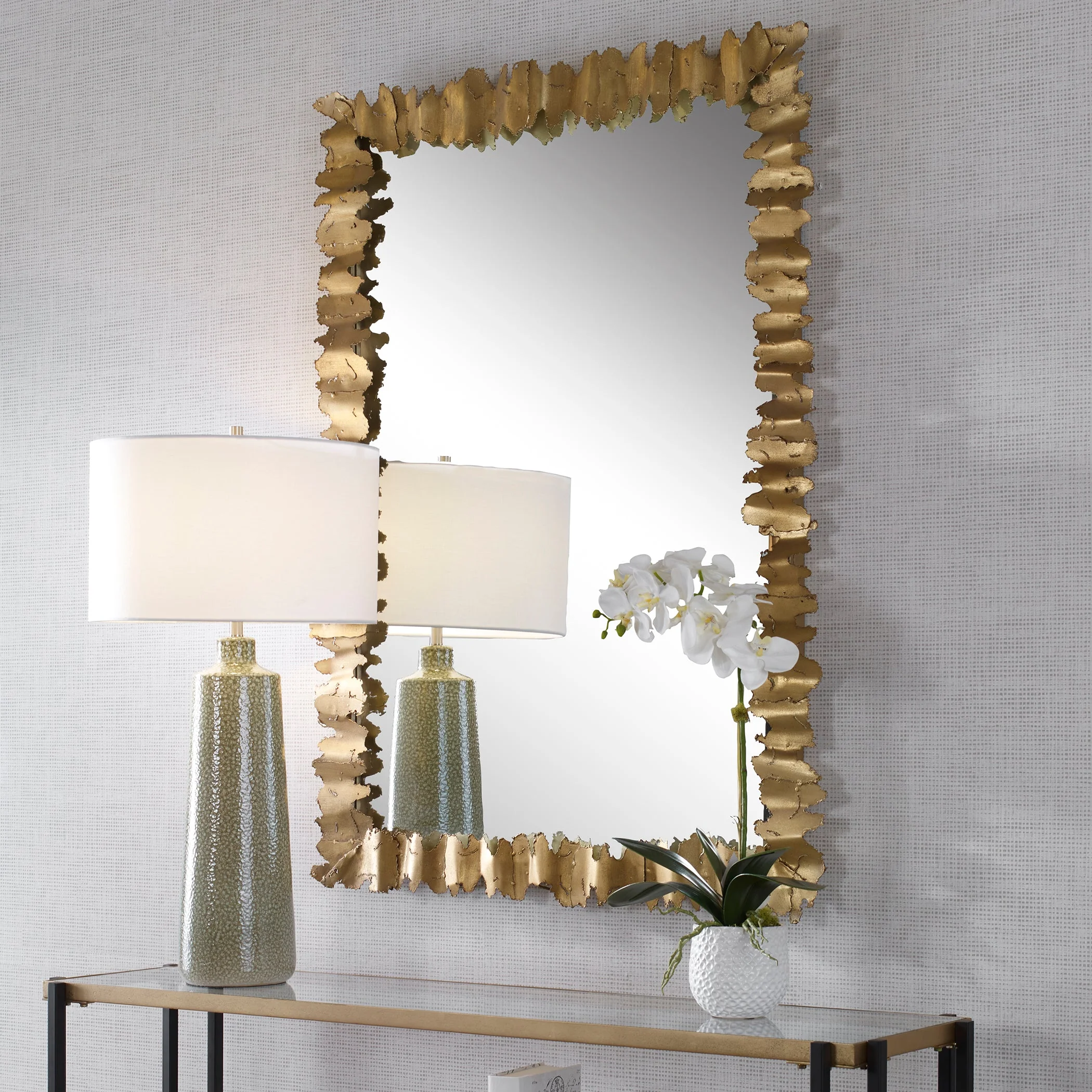 Uttermost Lev Antique Gold Mirror - Image 2