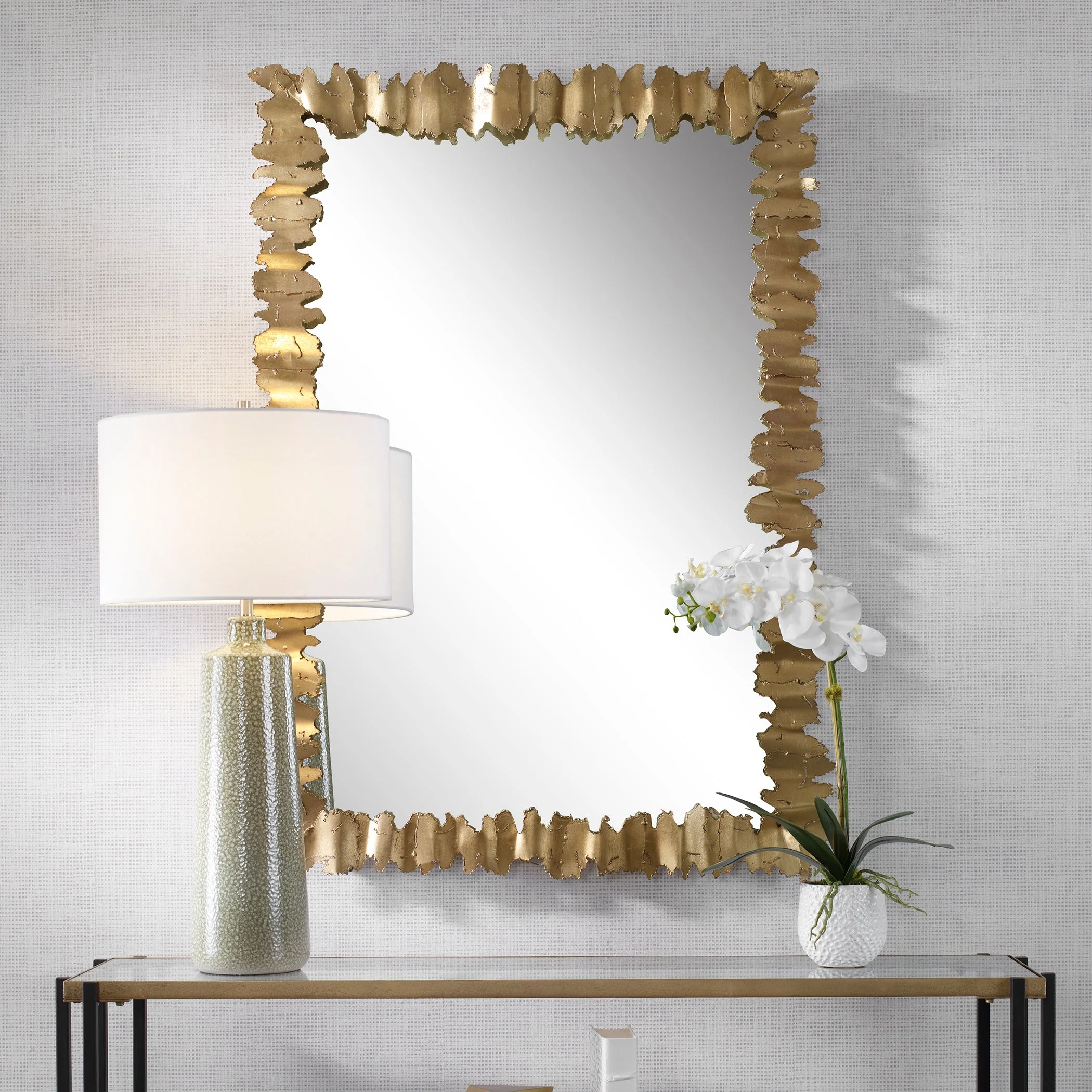 Uttermost Lev Antique Gold Mirror - Image 3