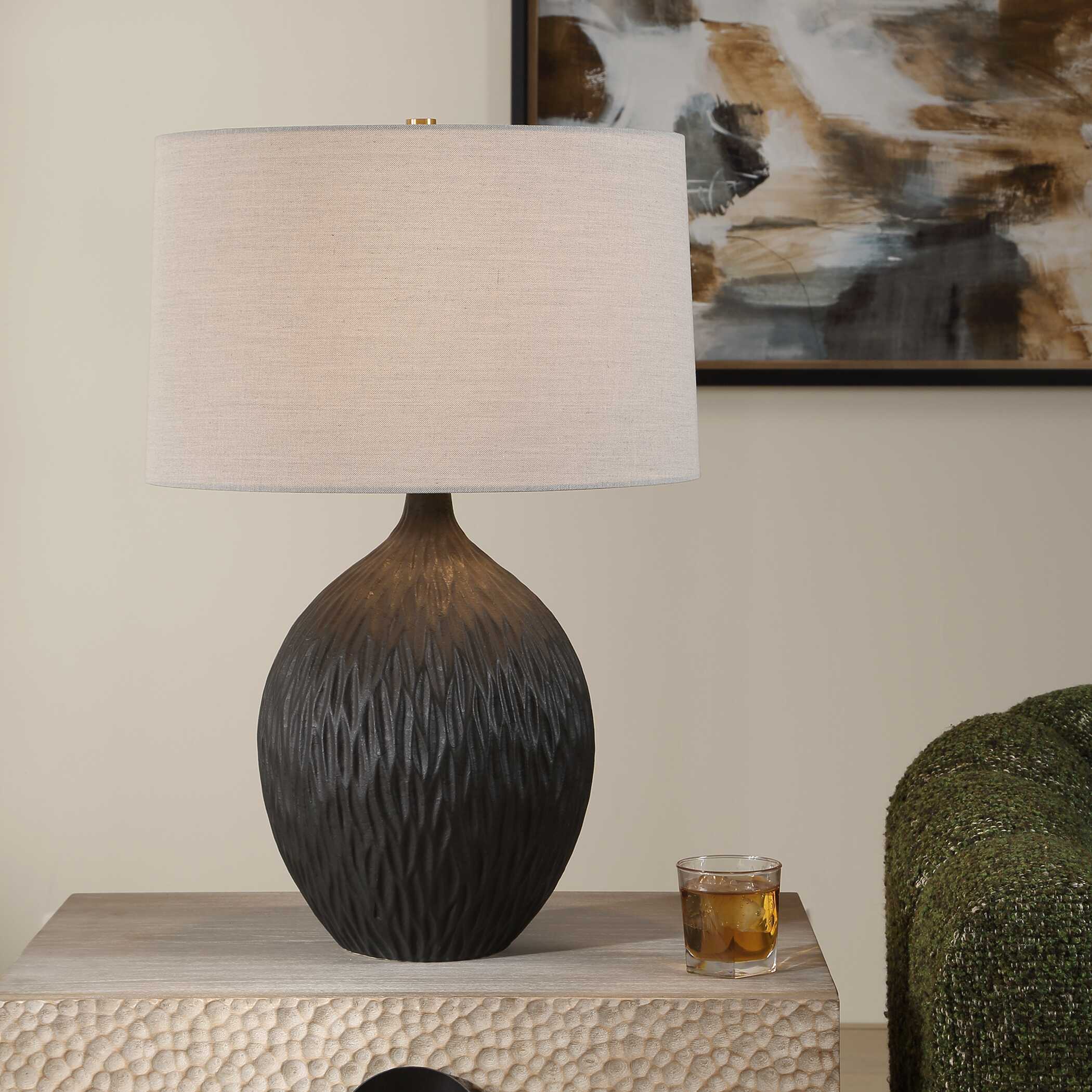 Uttermost Levee Satin Black Table Lamp - Image 2