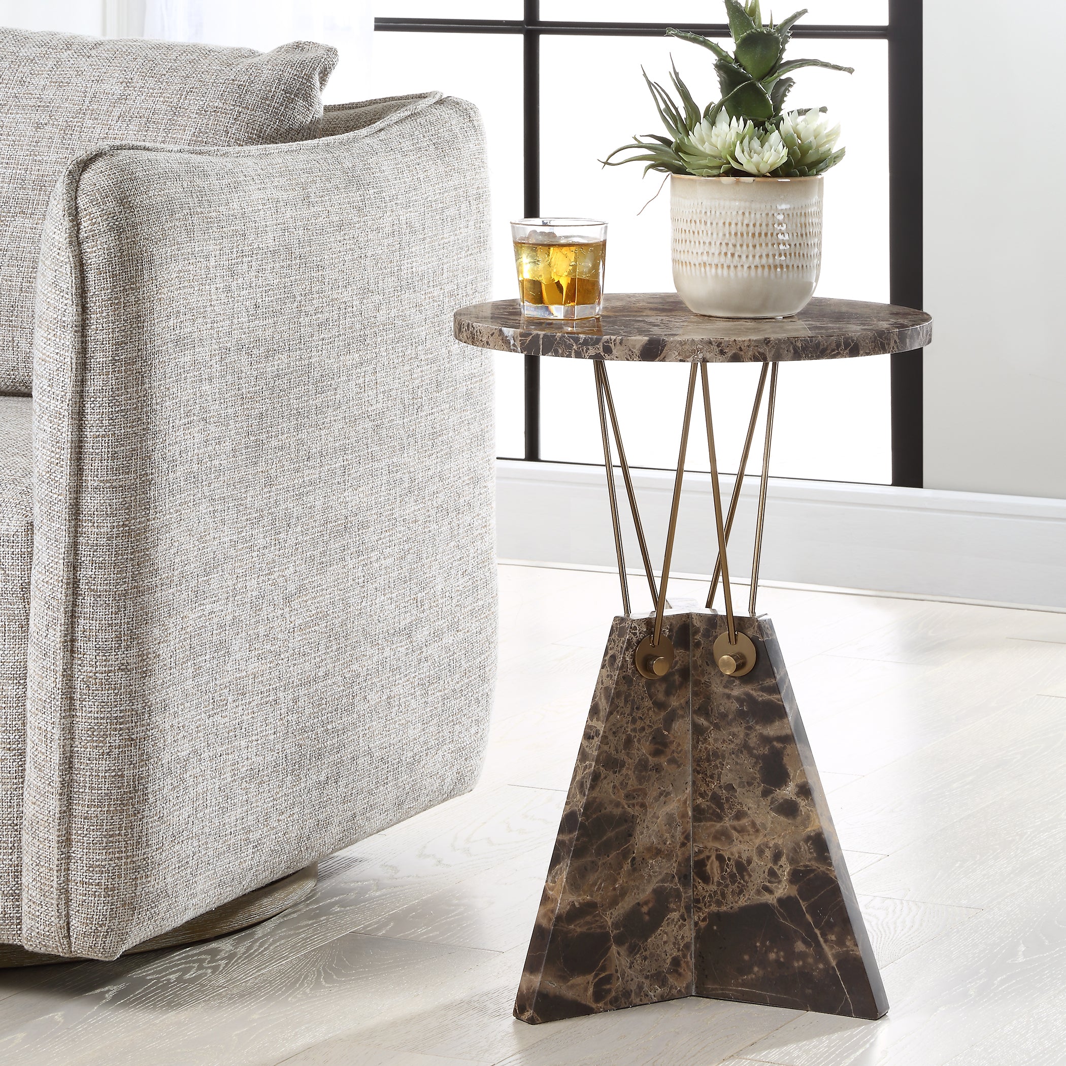 Uttermost Levitate Marble Accent Table - Image 2