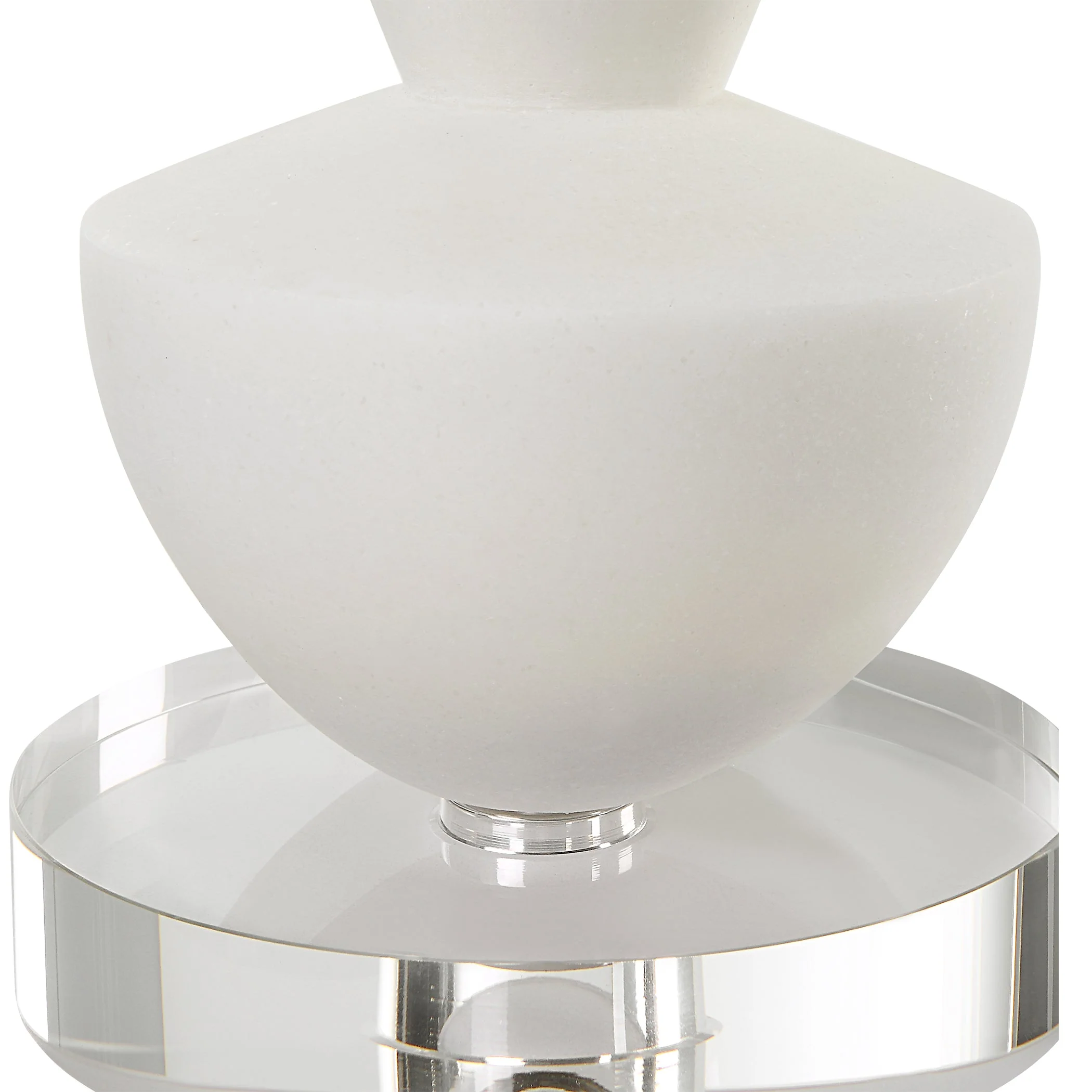 Uttermost Lido White Stone Candleholders, Set/2 - Image 4