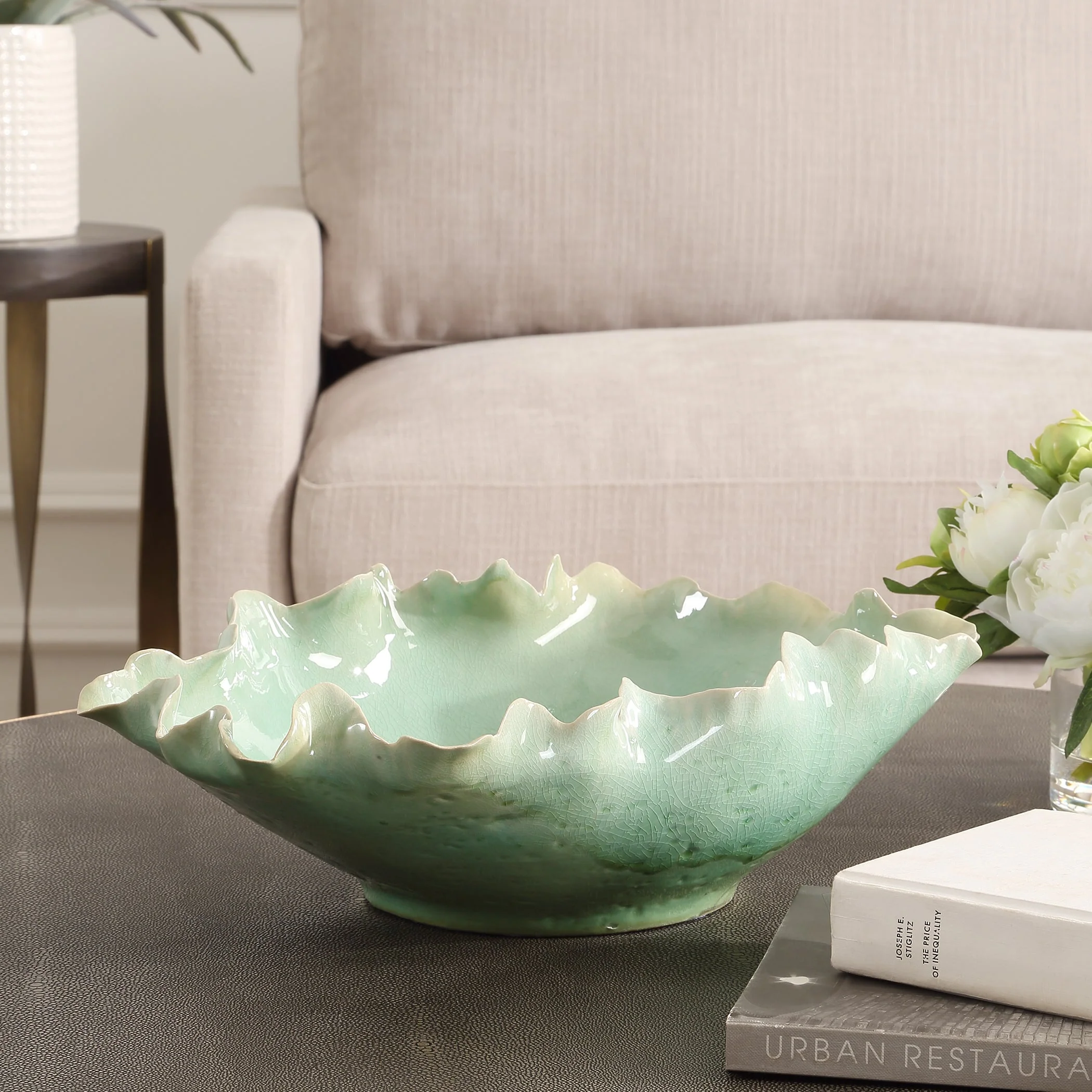 Uttermost Lila Green Glass Bowl - Image 3