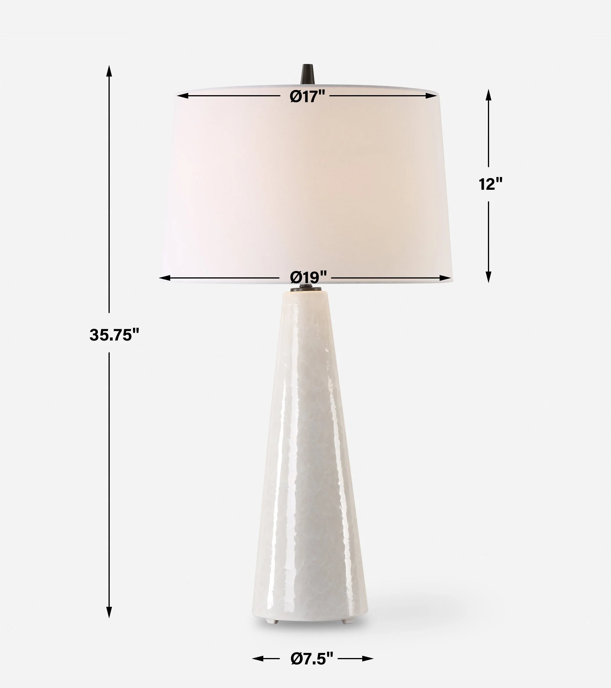 Uttermost Loire Ivory Glaze Table Lamp - Image 3