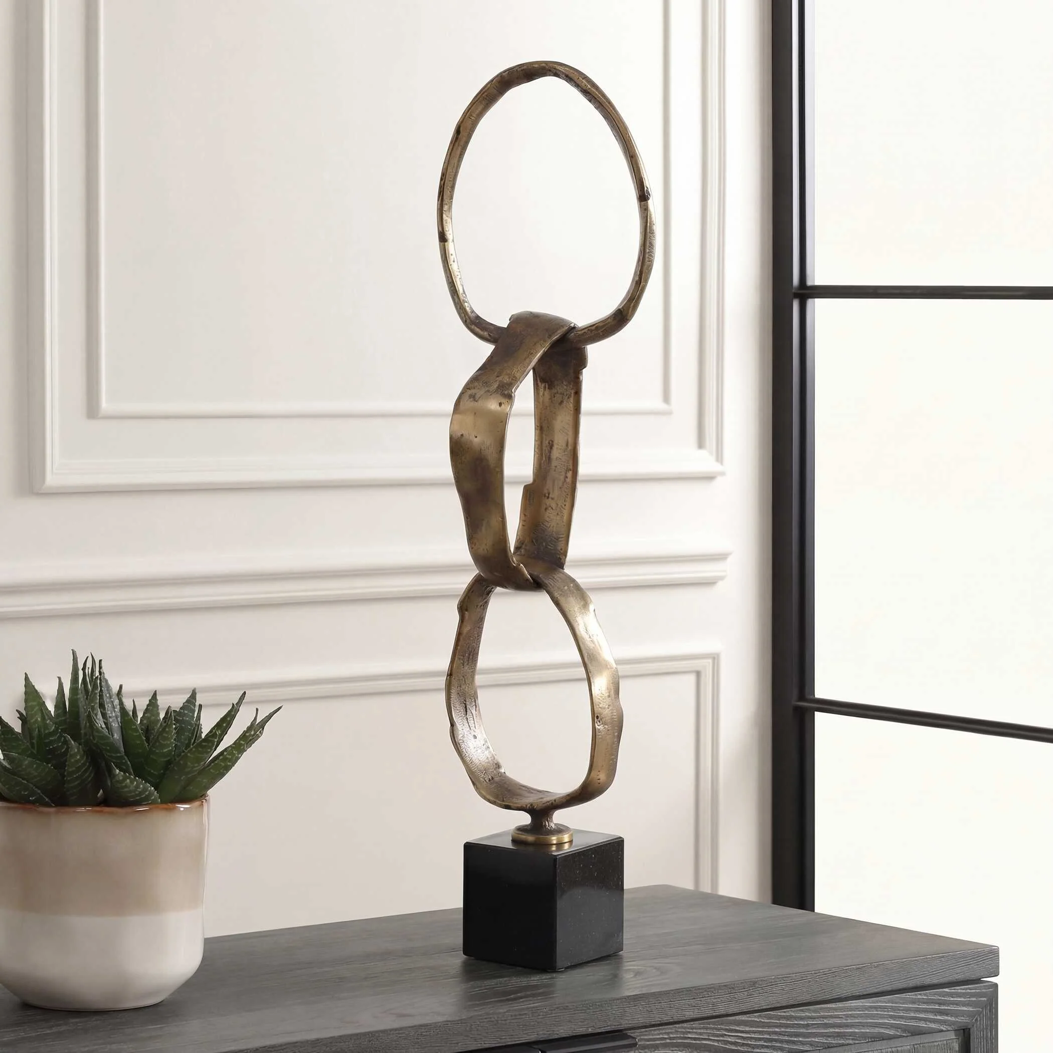 Uttermost Loopform Brass Ring Sculpture - Image 2