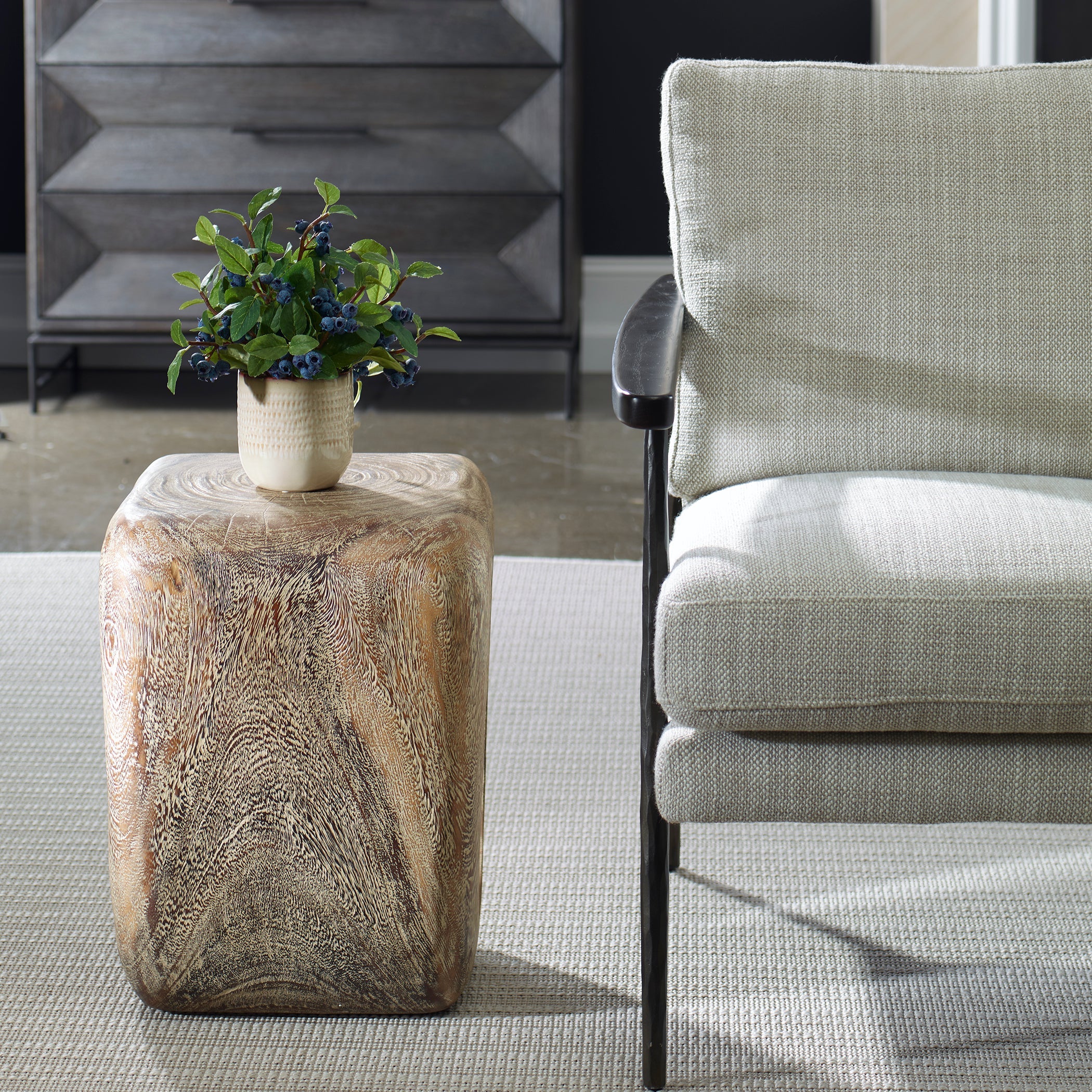 Uttermost Loophole Bleached Wash Accent Stool - Image 3