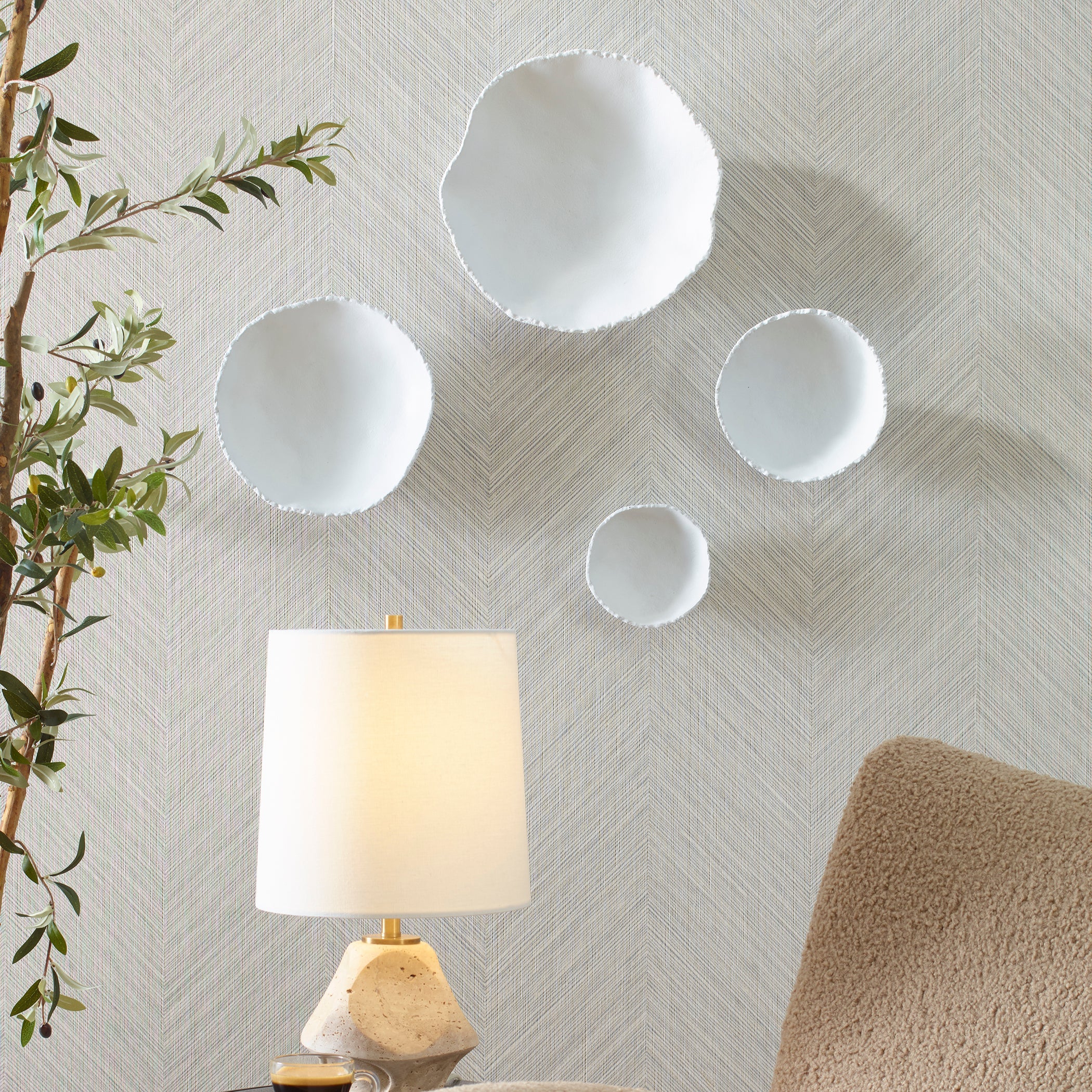 Uttermost Lucky Coins White Metal Wall Bowls, S/4 - Image 2