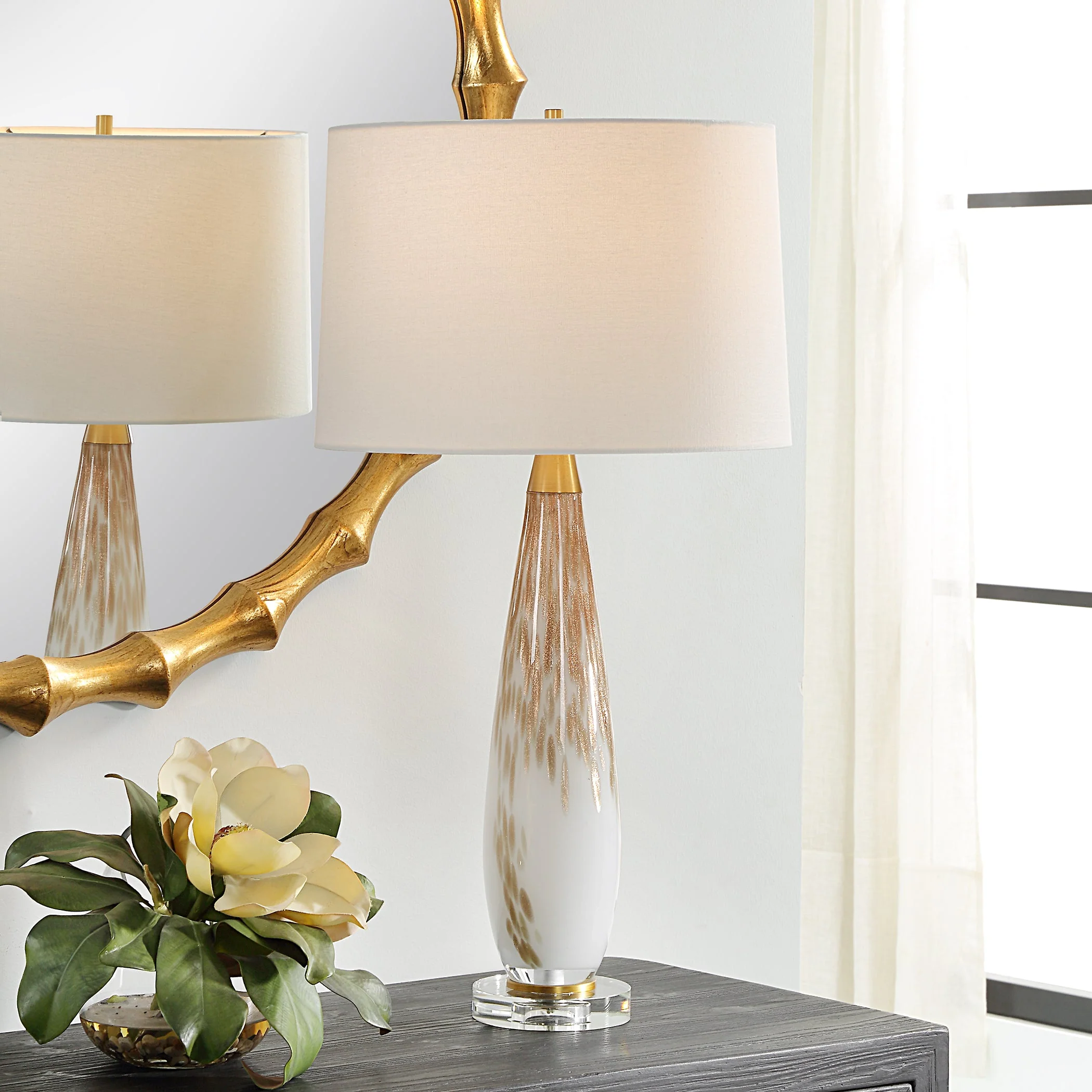 Uttermost Lyra White & Gold Table Lamp - Image 2