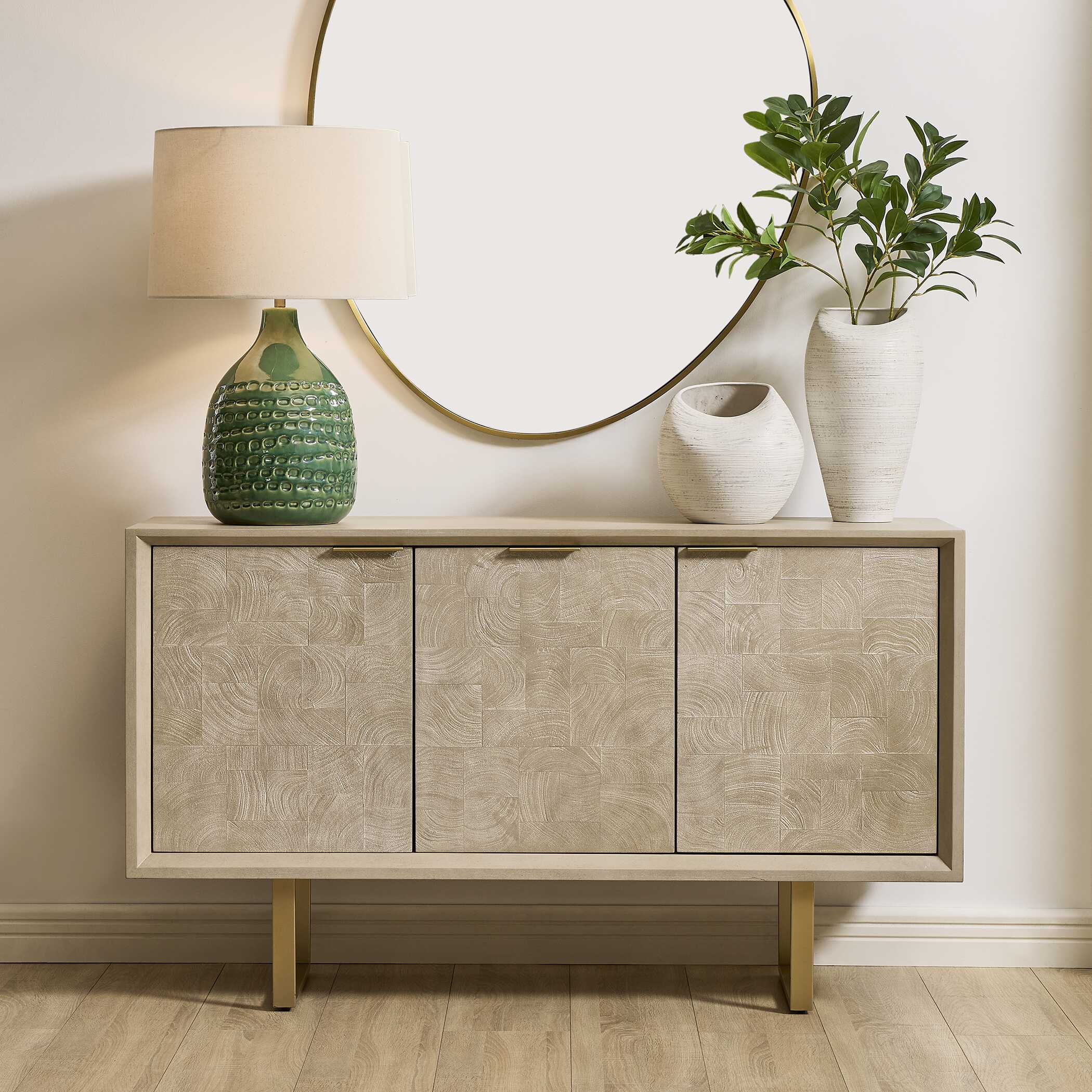 Uttermost Maeva 3 Door Light Wood Cabinet - Image 2