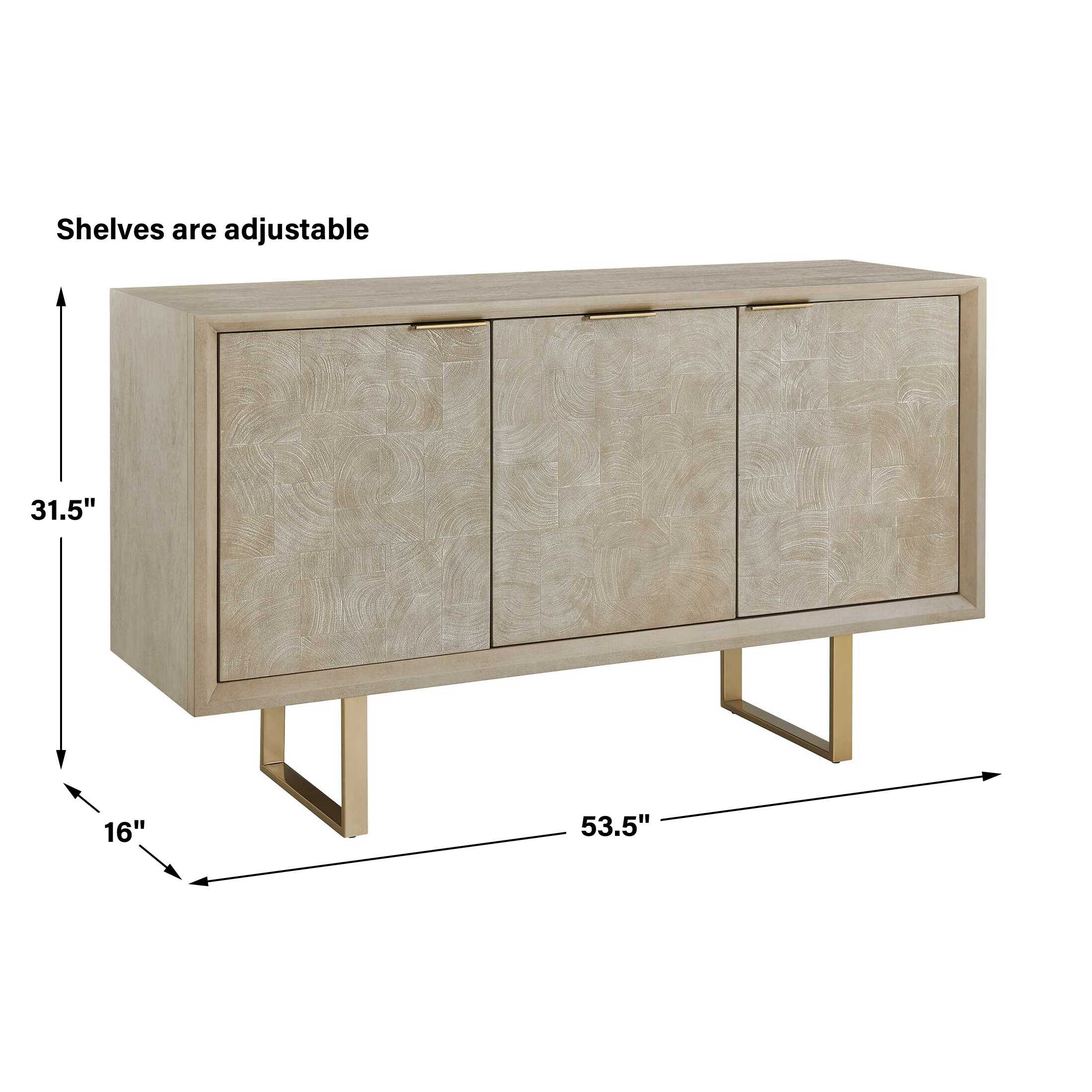Uttermost Maeva 3 Door Light Wood Cabinet - Image 3