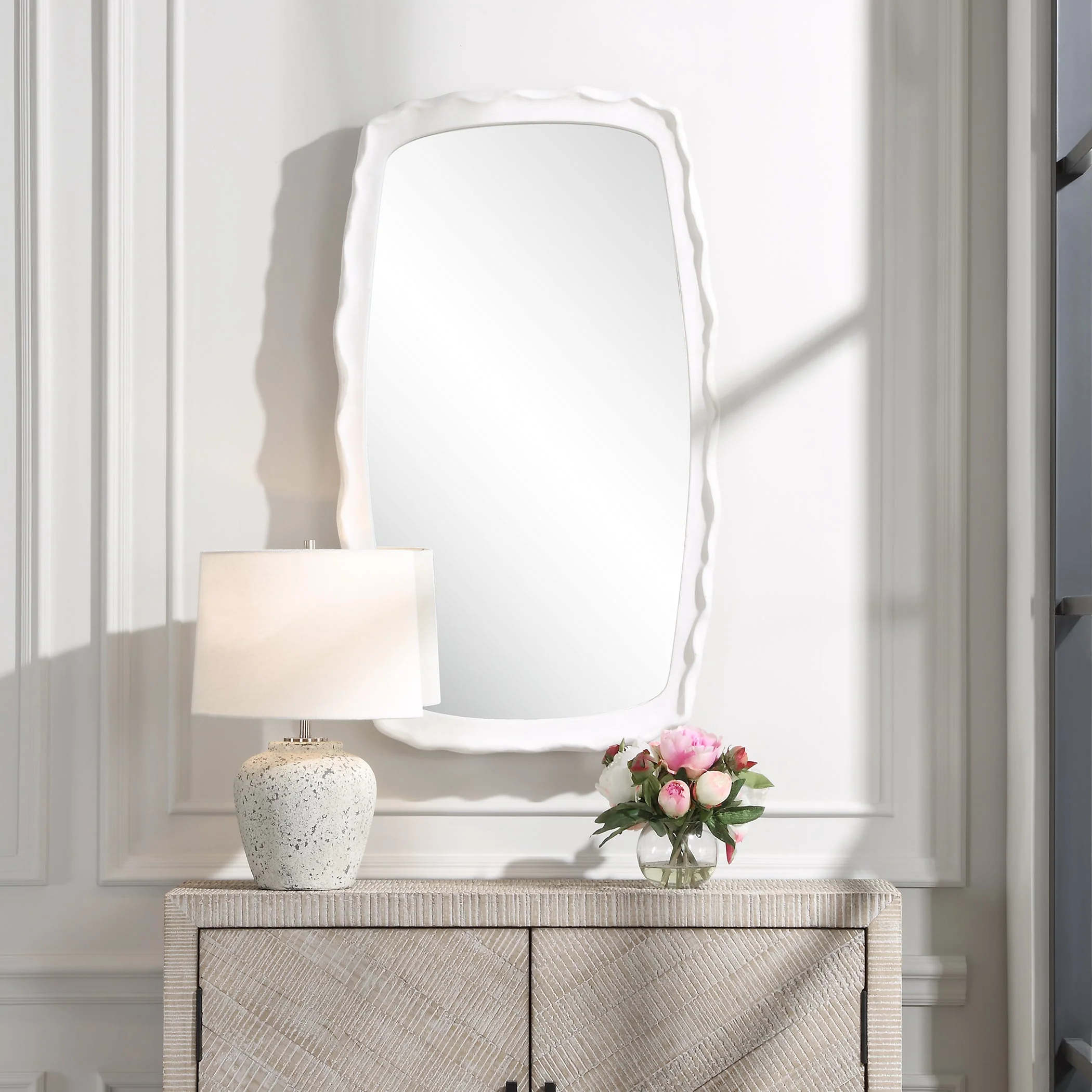 Uttermost Marbella White Mirror - Image 2