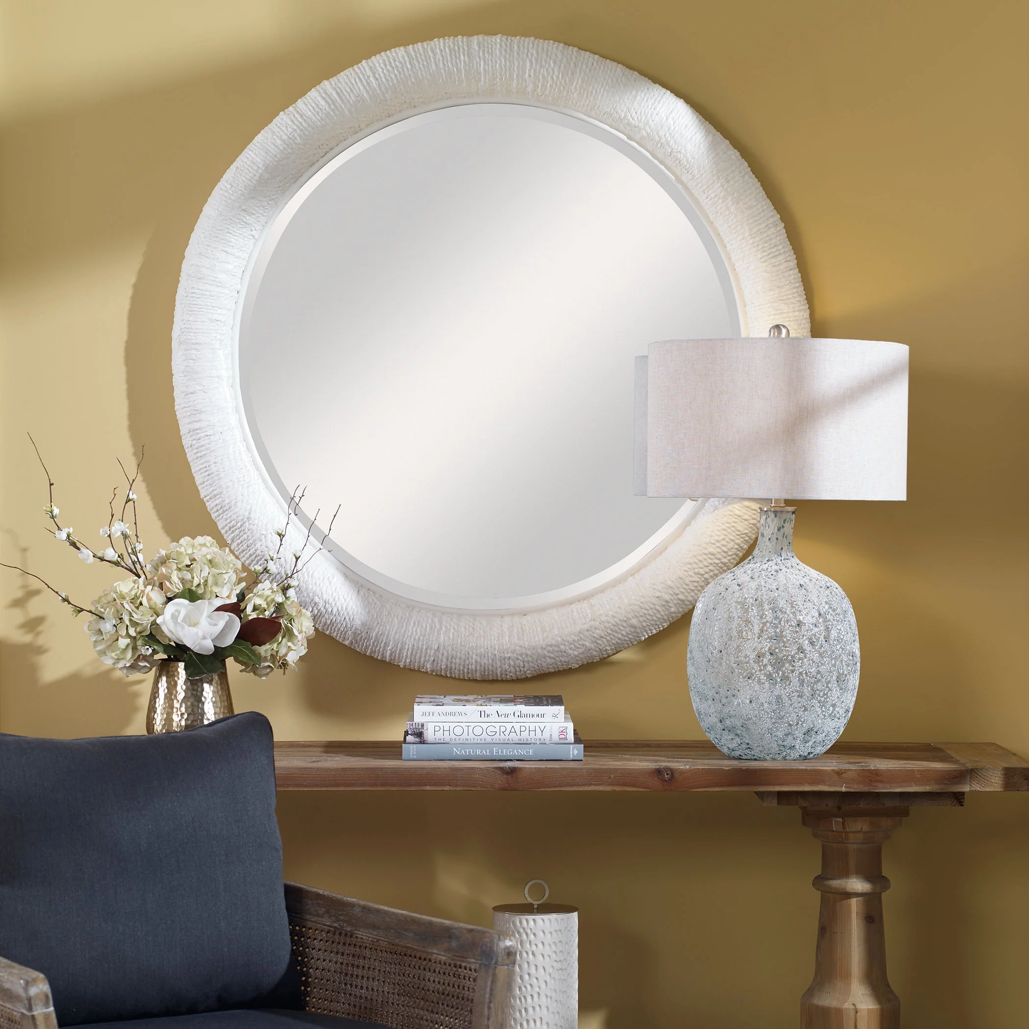 Uttermost Mariner White Round Mirror - Image 2