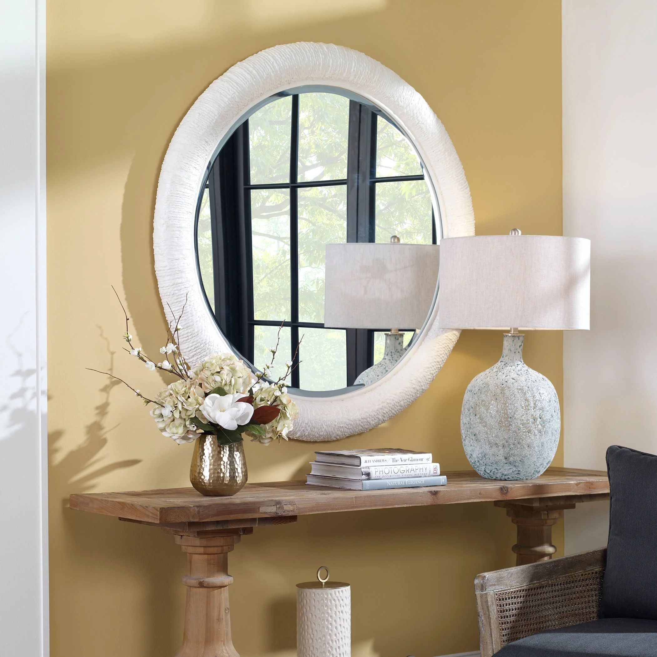 Uttermost Mariner White Round Mirror - Image 3