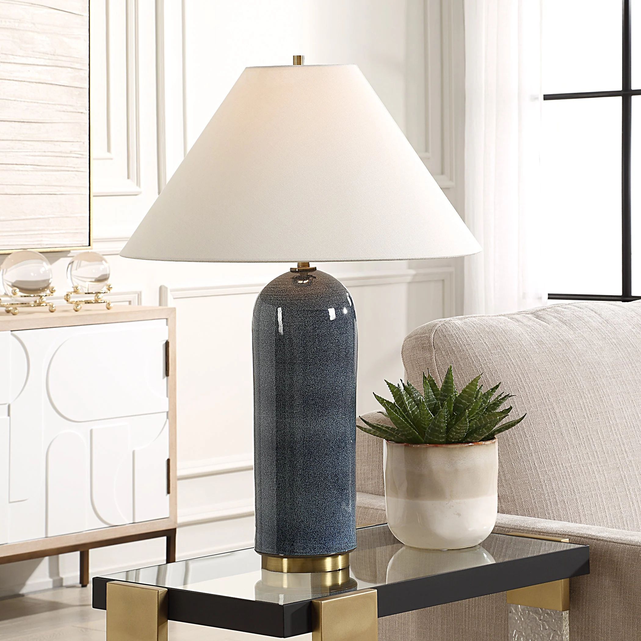 Uttermost Mayetta Deep Blue Table Lamp - Image 2