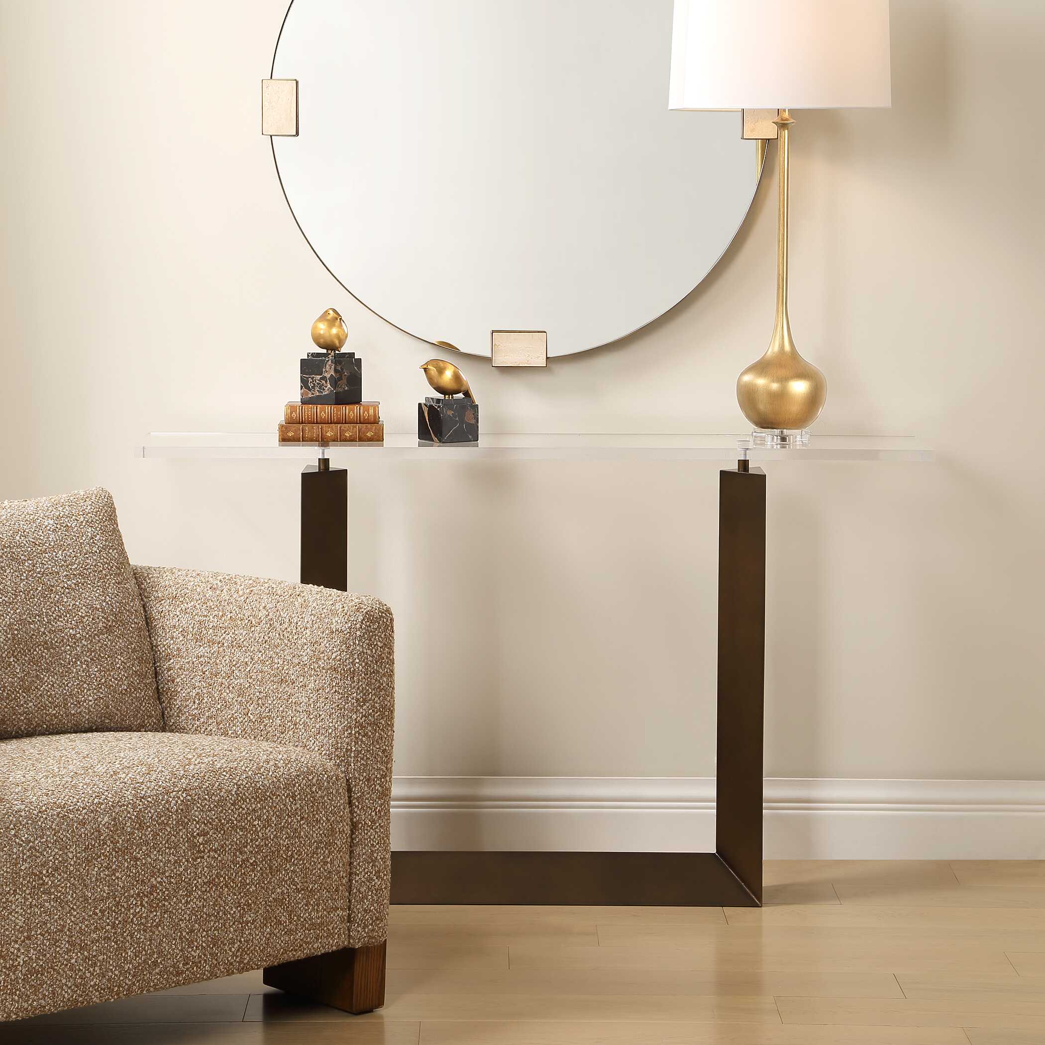 Uttermost McElroy Modern Bronze Console Table - Image 2