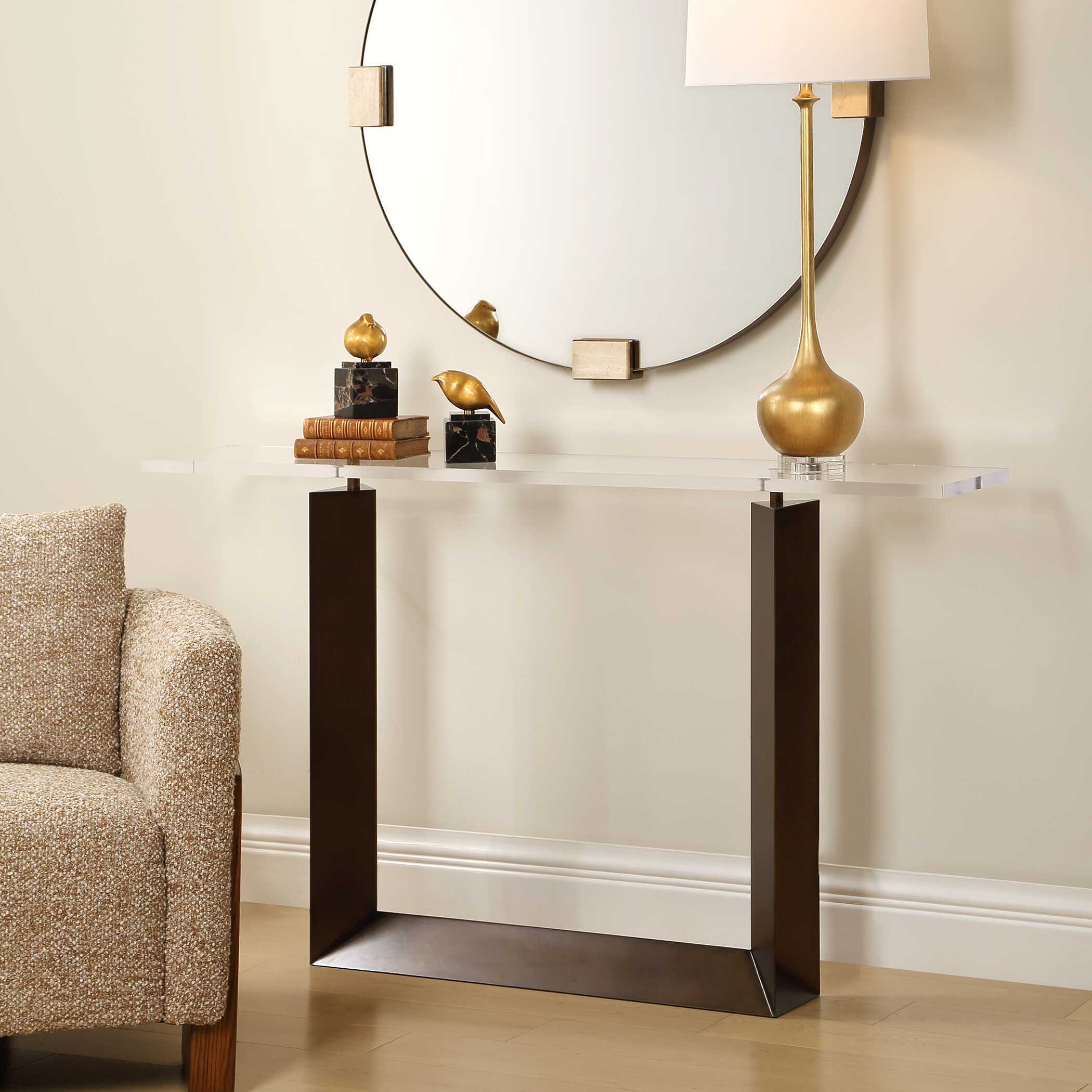 Uttermost McElroy Modern Bronze Console Table - Image 4