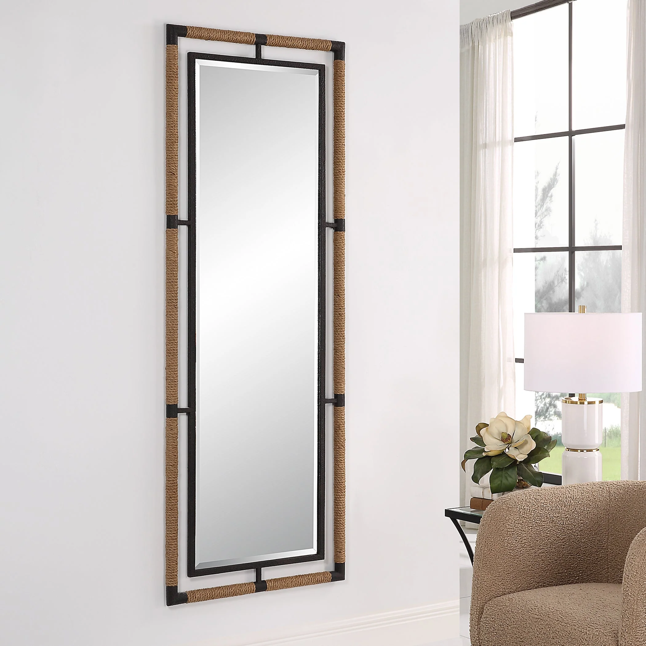 Uttermost Melville Iron & Rope Tall Mirror - Image 3