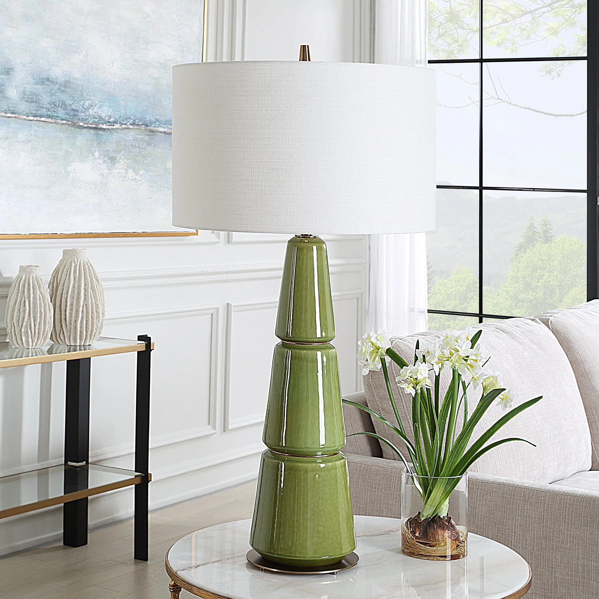 Uttermost Mendell Moss Green Table Lamp - Image 3