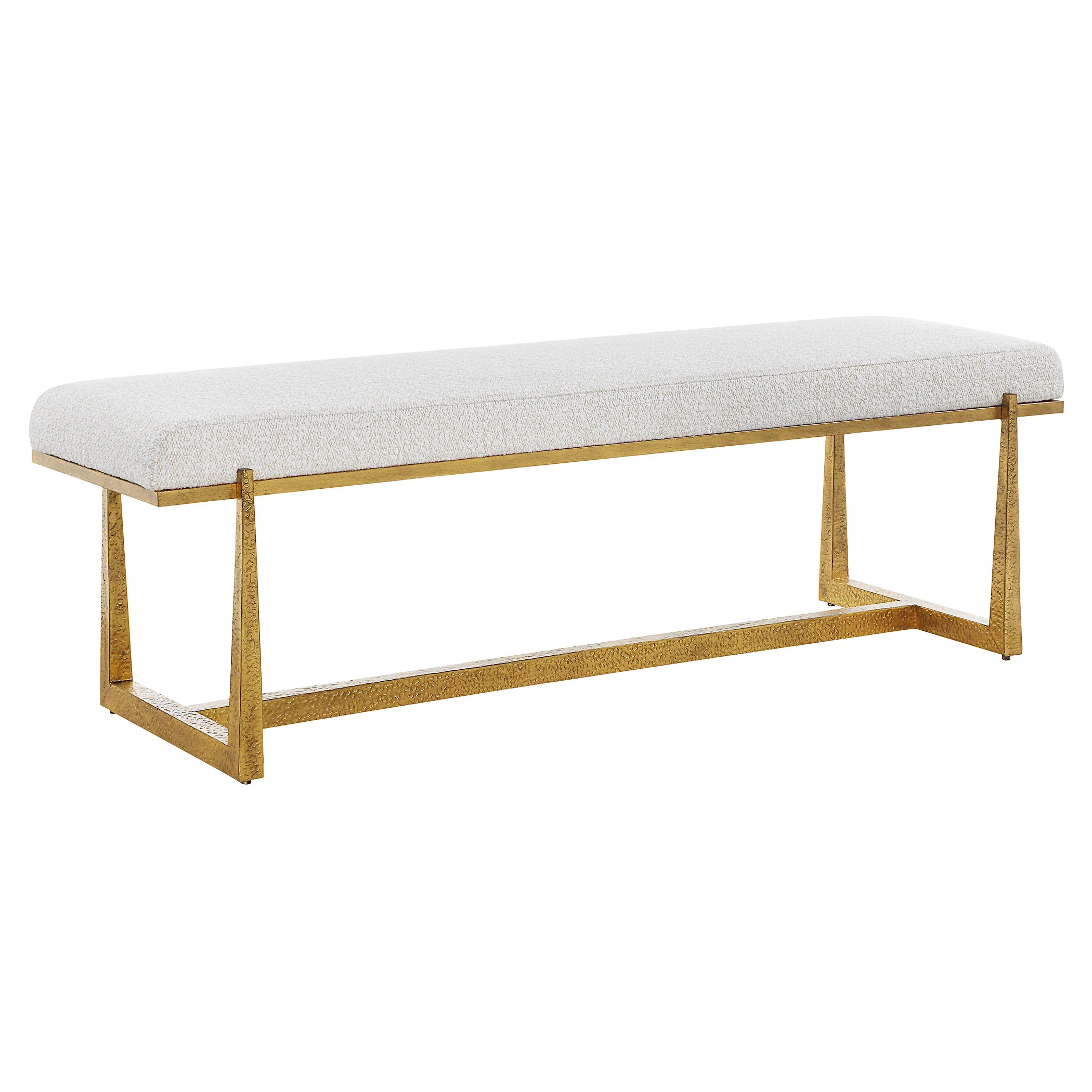 Uttermost Midas Antique Gold Bench - Image 4