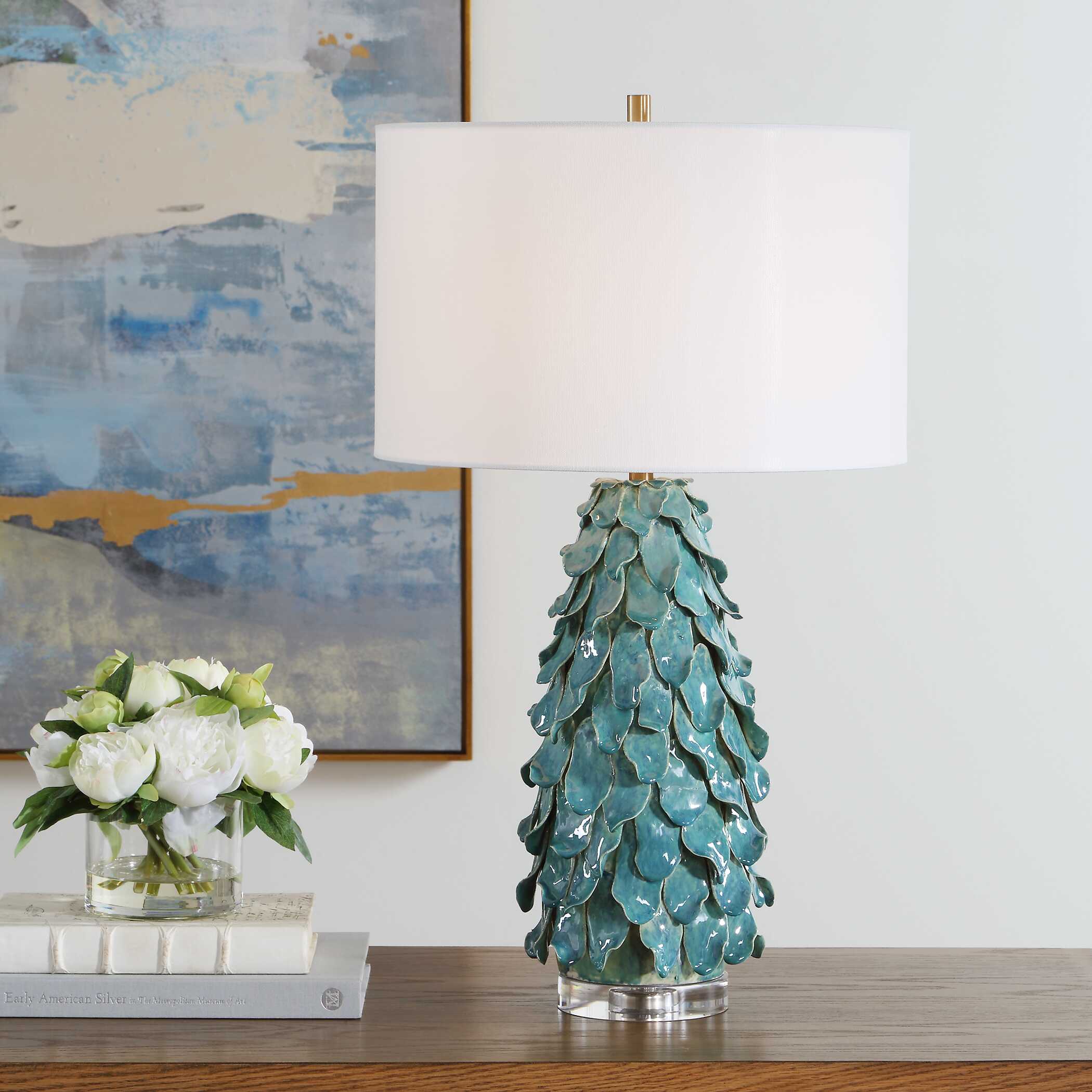 Uttermost Mina Teal Blue Table Lamp - Image 2