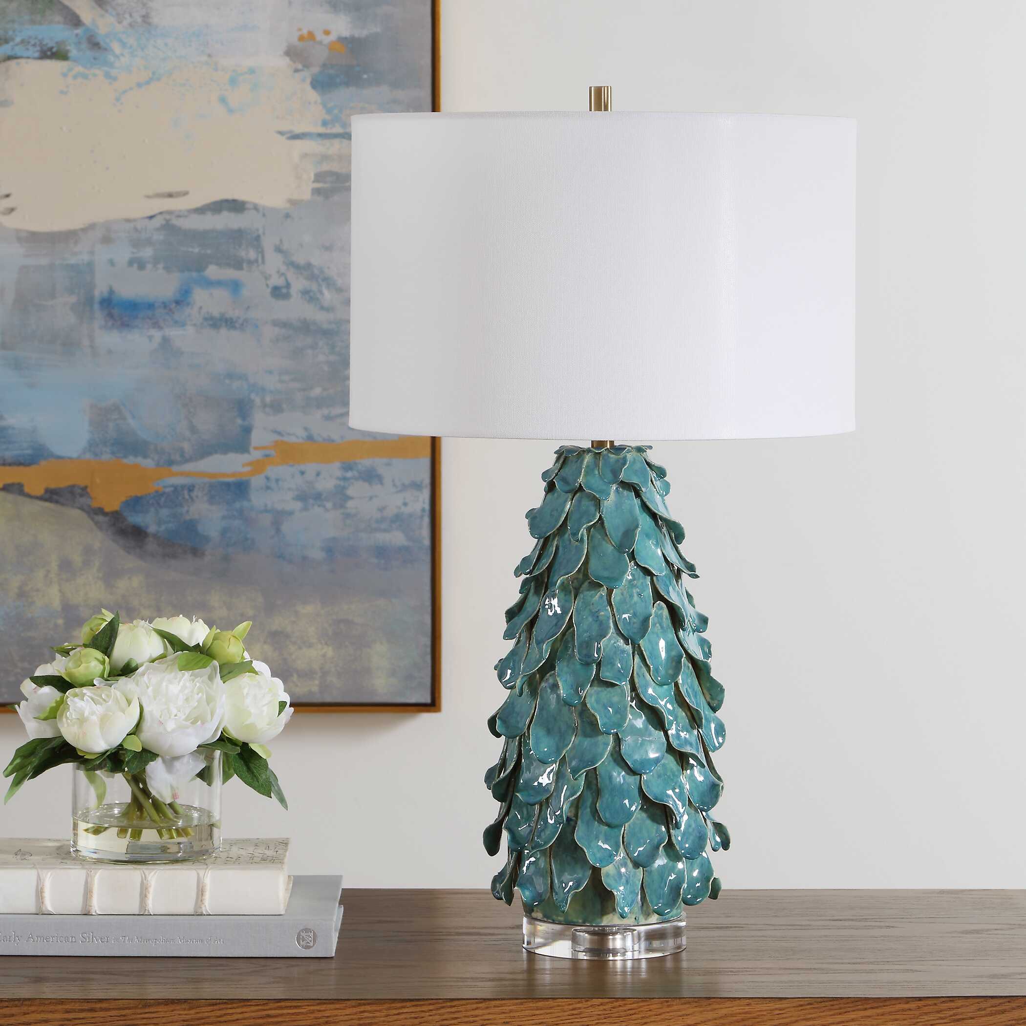 Uttermost Mina Teal Blue Table Lamp - Image 3