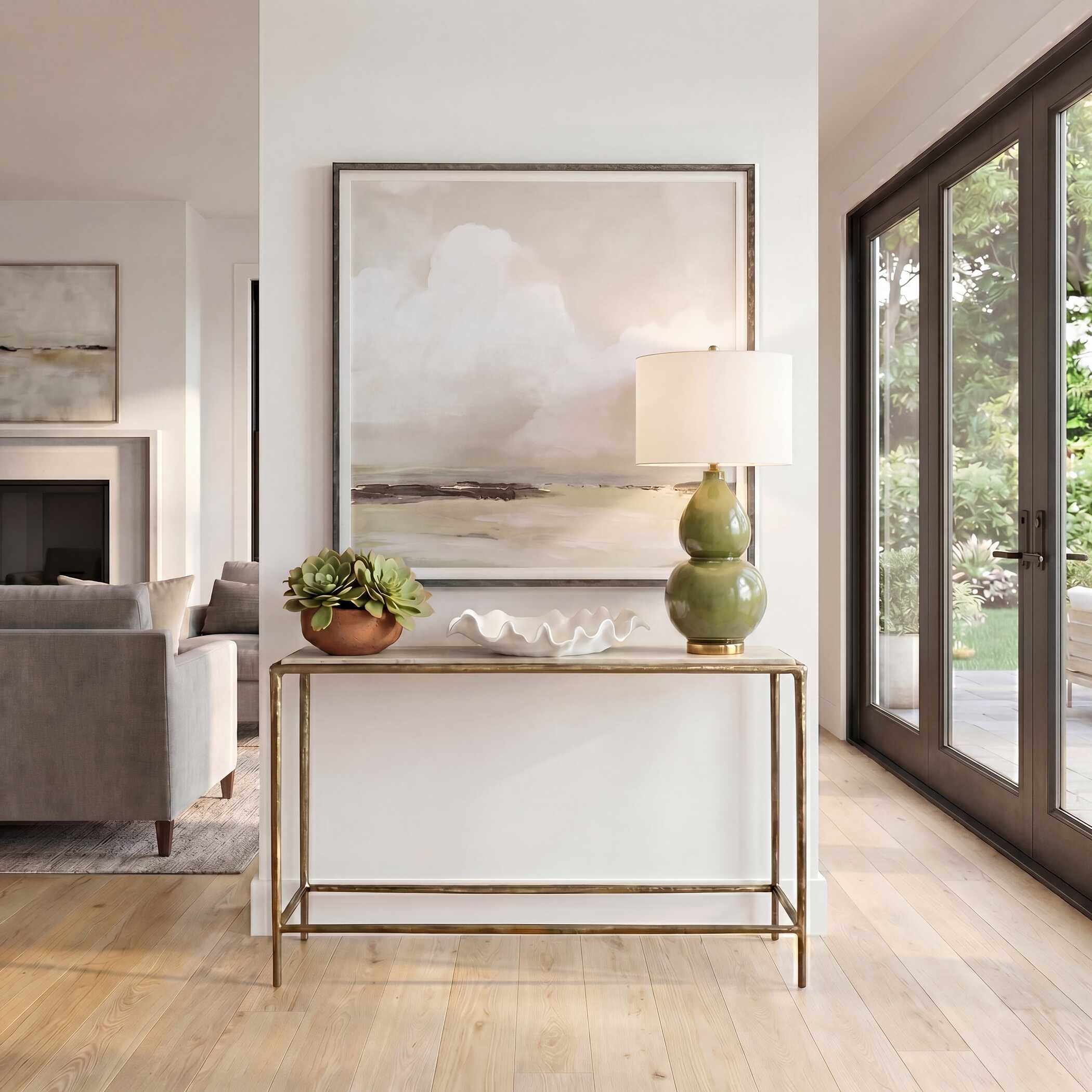 Uttermost Minerva Marble Top Console Table - Image 2