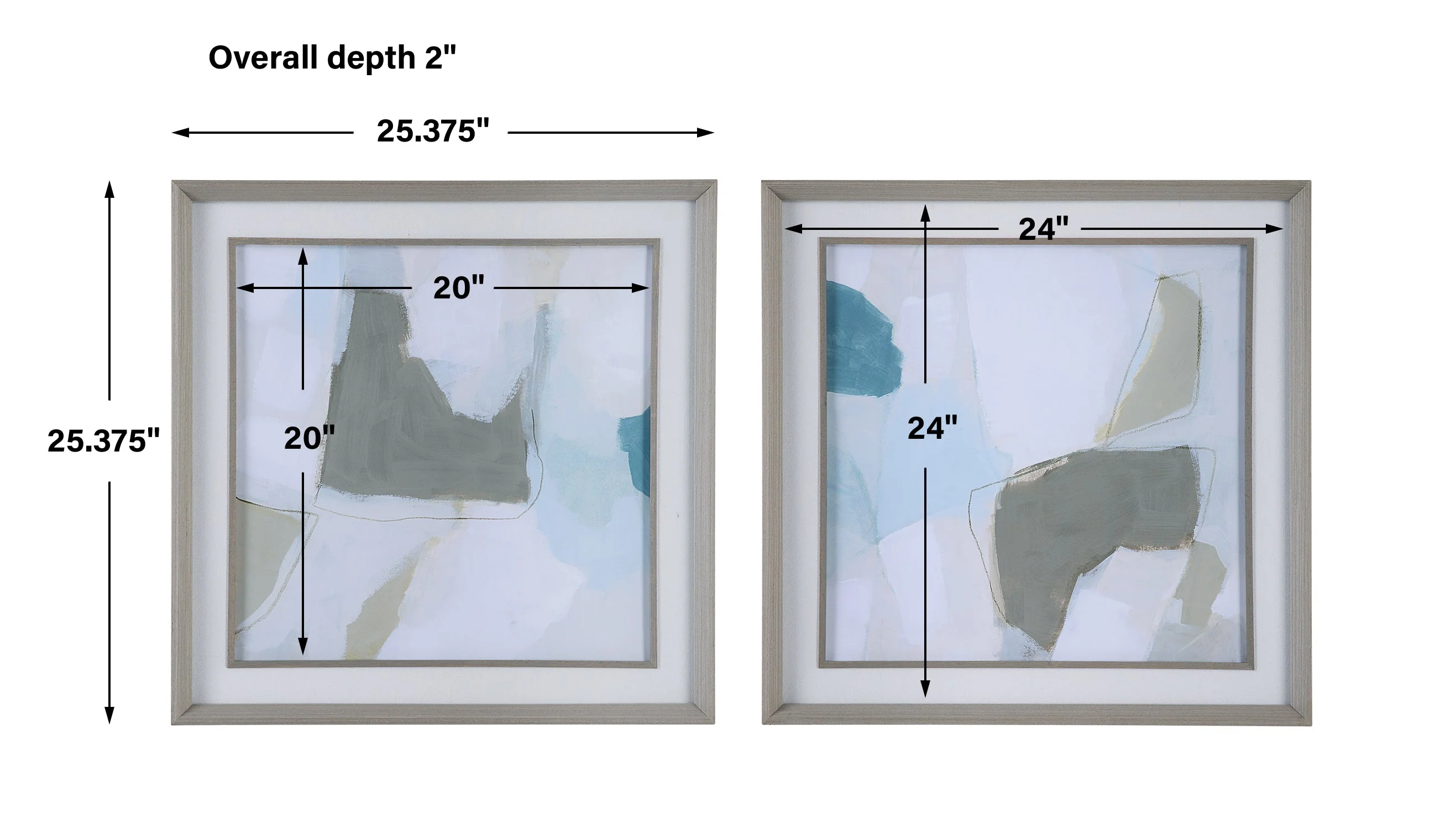 Uttermost Mist Shapes Framed Prints, Set/2 - Image 3