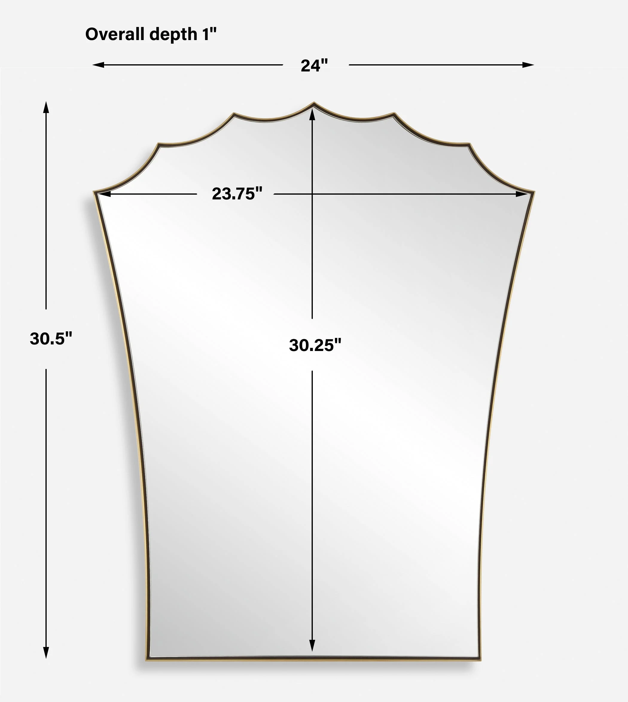 Uttermost Monarch Scalloped Arched Vanity Mirror - Image 3