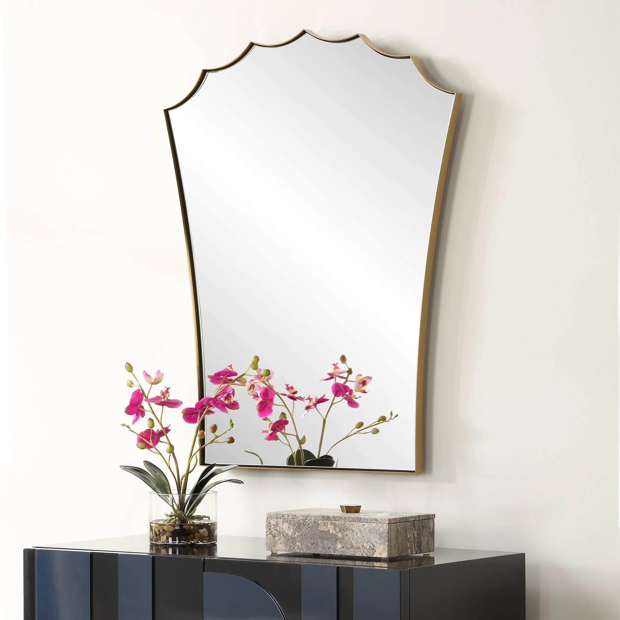 Uttermost Monarch Scalloped Arched Vanity Mirror - Image 4