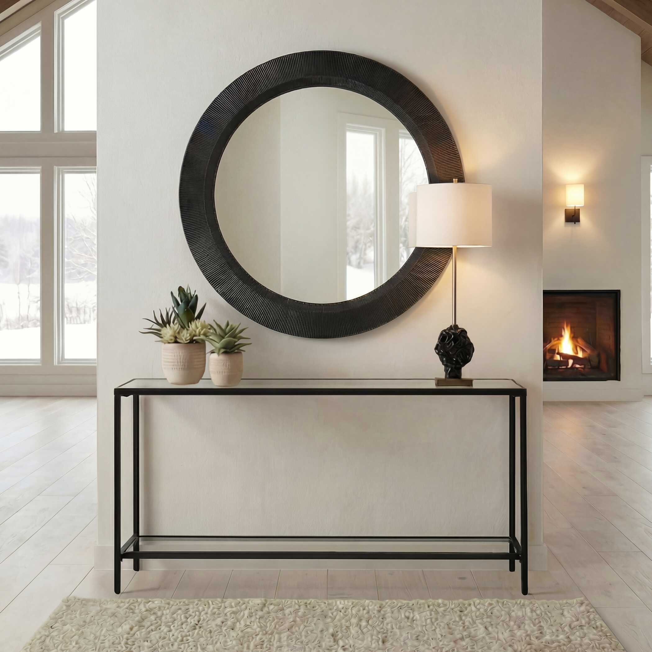 Uttermost Montgomery Round Black Mirror - Image 2