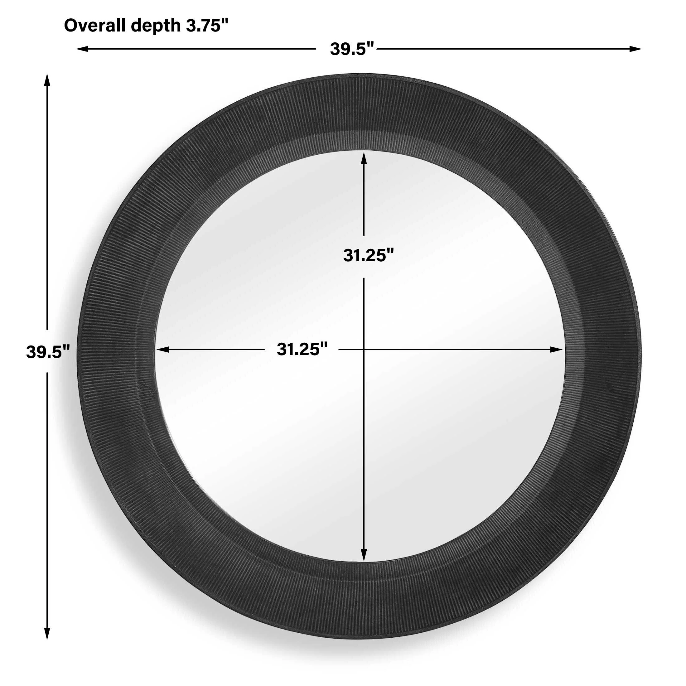 Uttermost Montgomery Round Black Mirror - Image 3