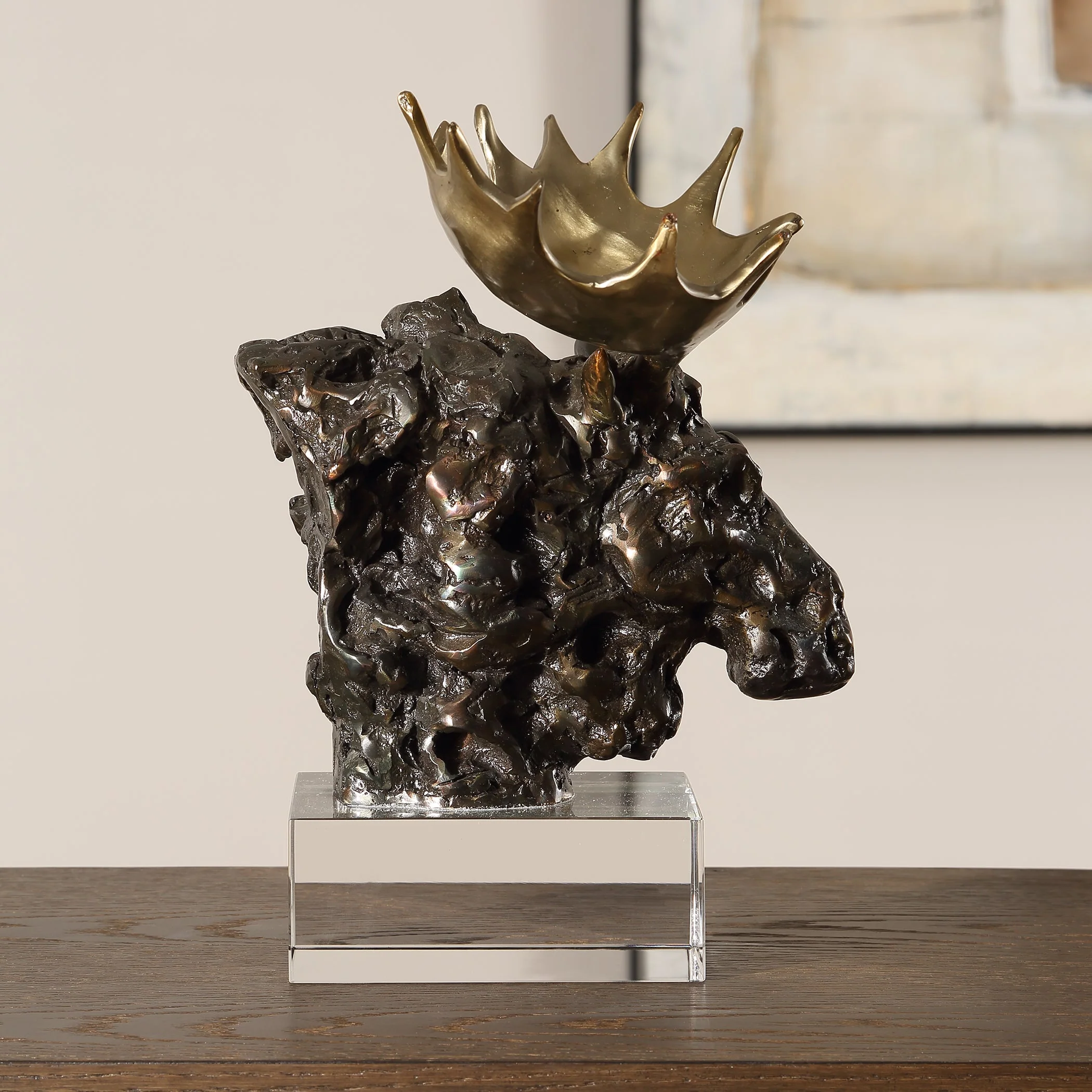 Uttermost Moose Bust Bronze Sculpture - Image 3