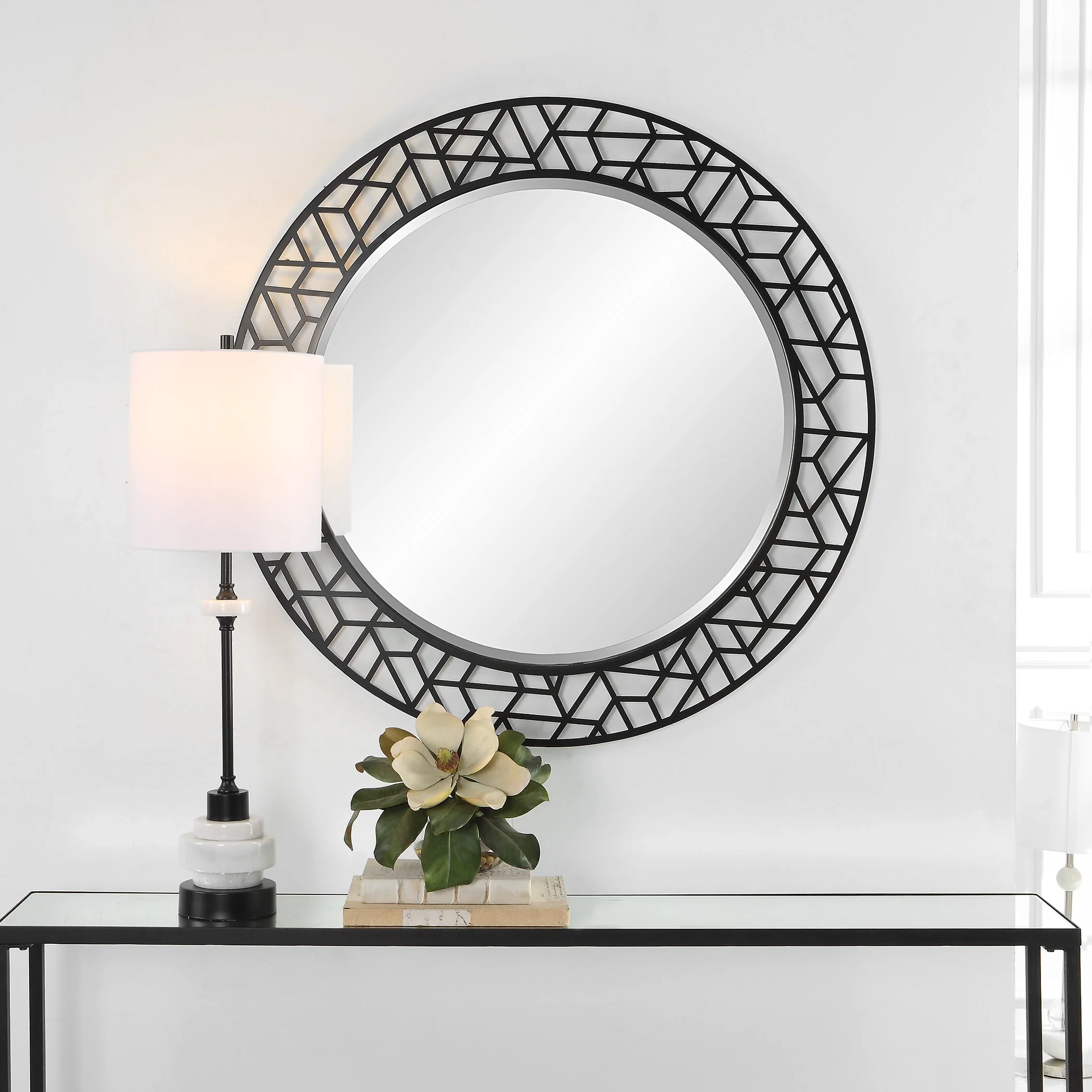 Uttermost Mosaic Metal Round Mirror - Image 2