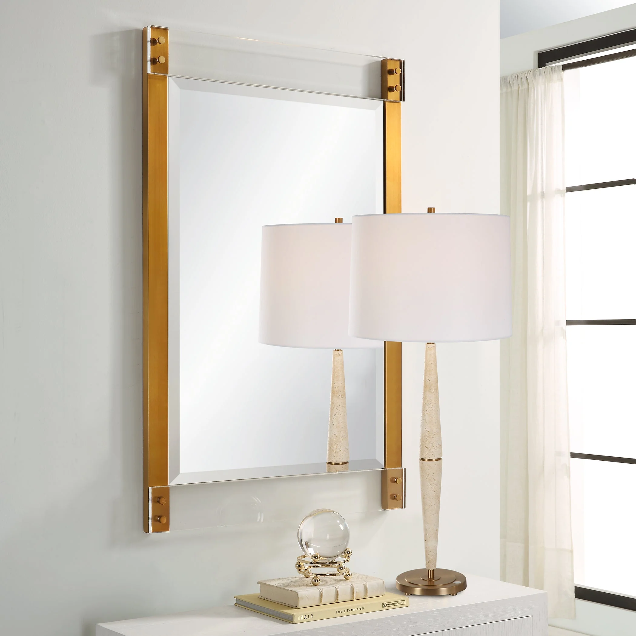 Uttermost Nera Plated Brass Mirror - Image 4