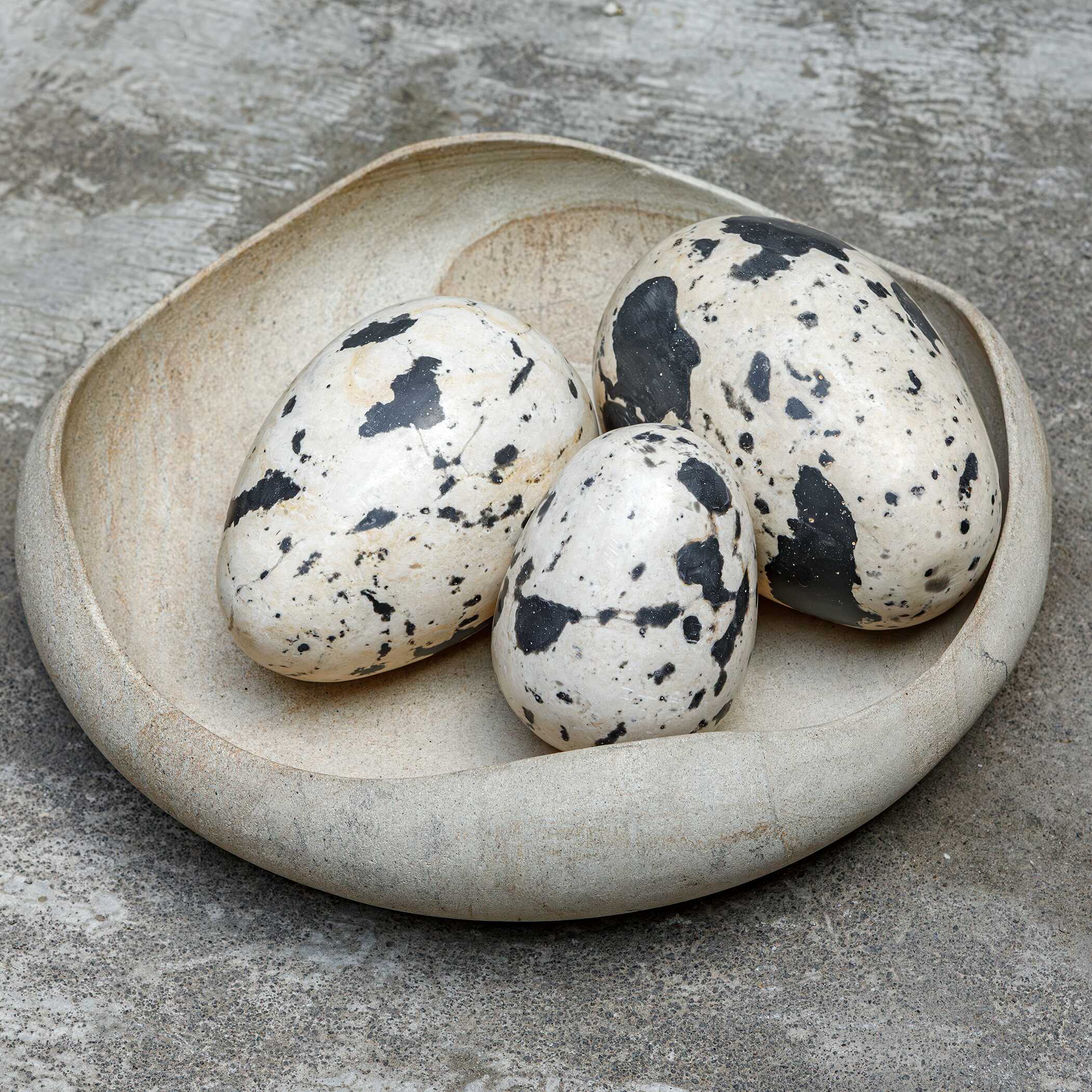 Uttermost Nest Trio Indoor-Outdoor Stone Eggs Set/3 - Image 3