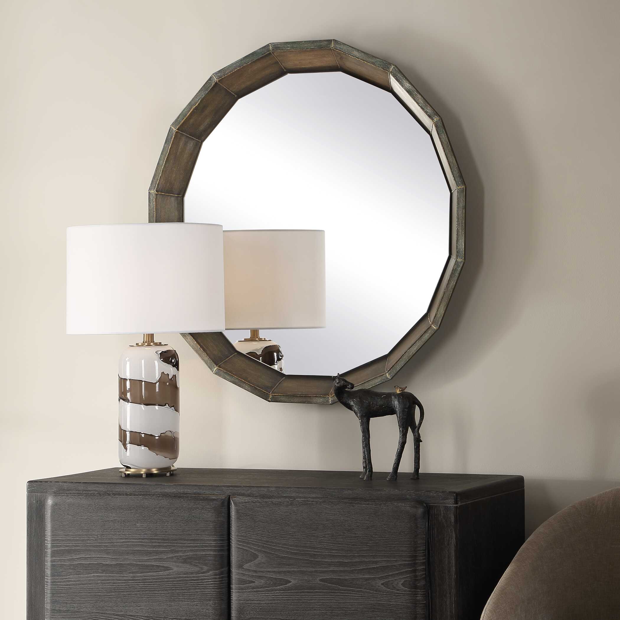 Uttermost Neve Bronze Round Mirror - Image 3