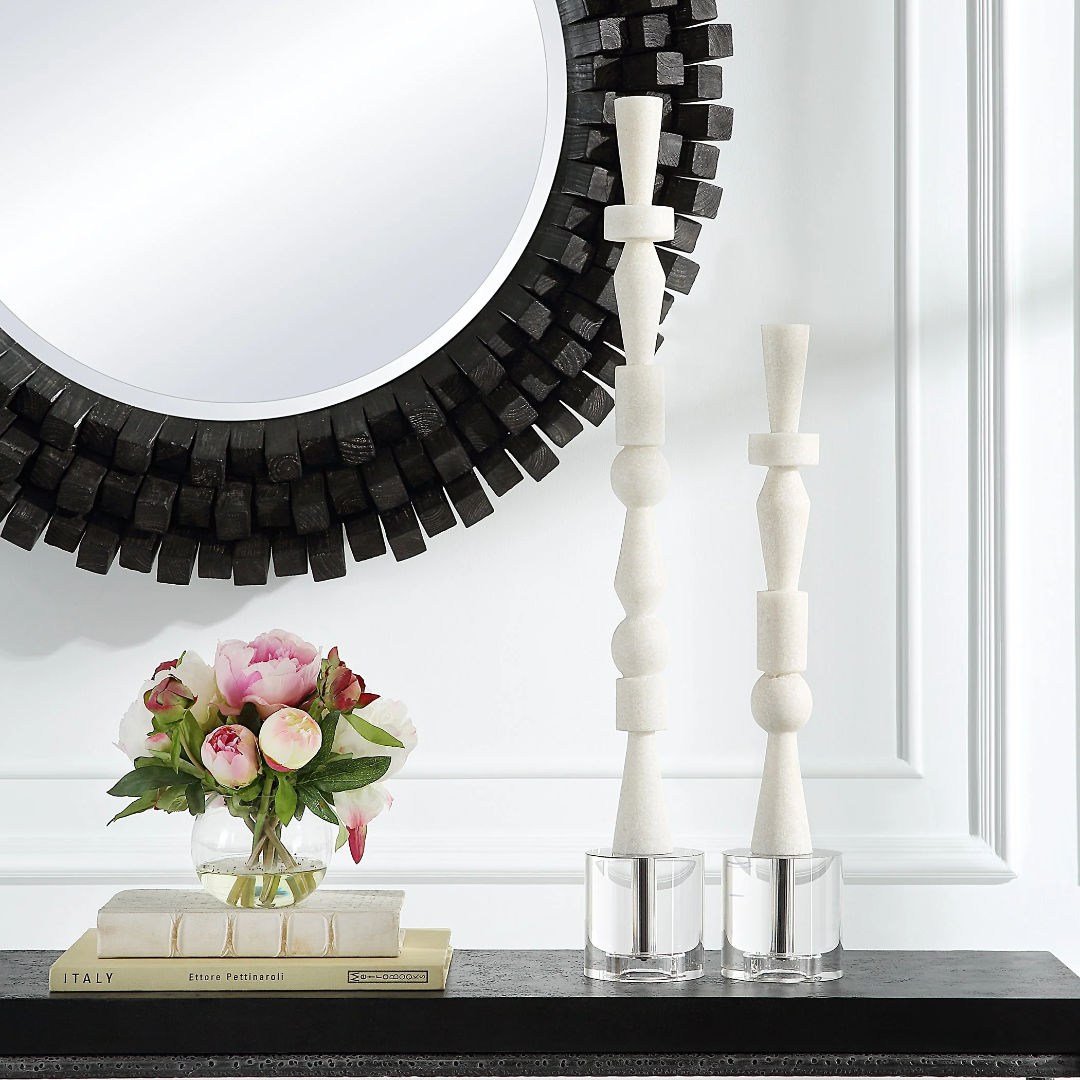 Uttermost Norte White Stone Sculptures, Set/2 - Image 2