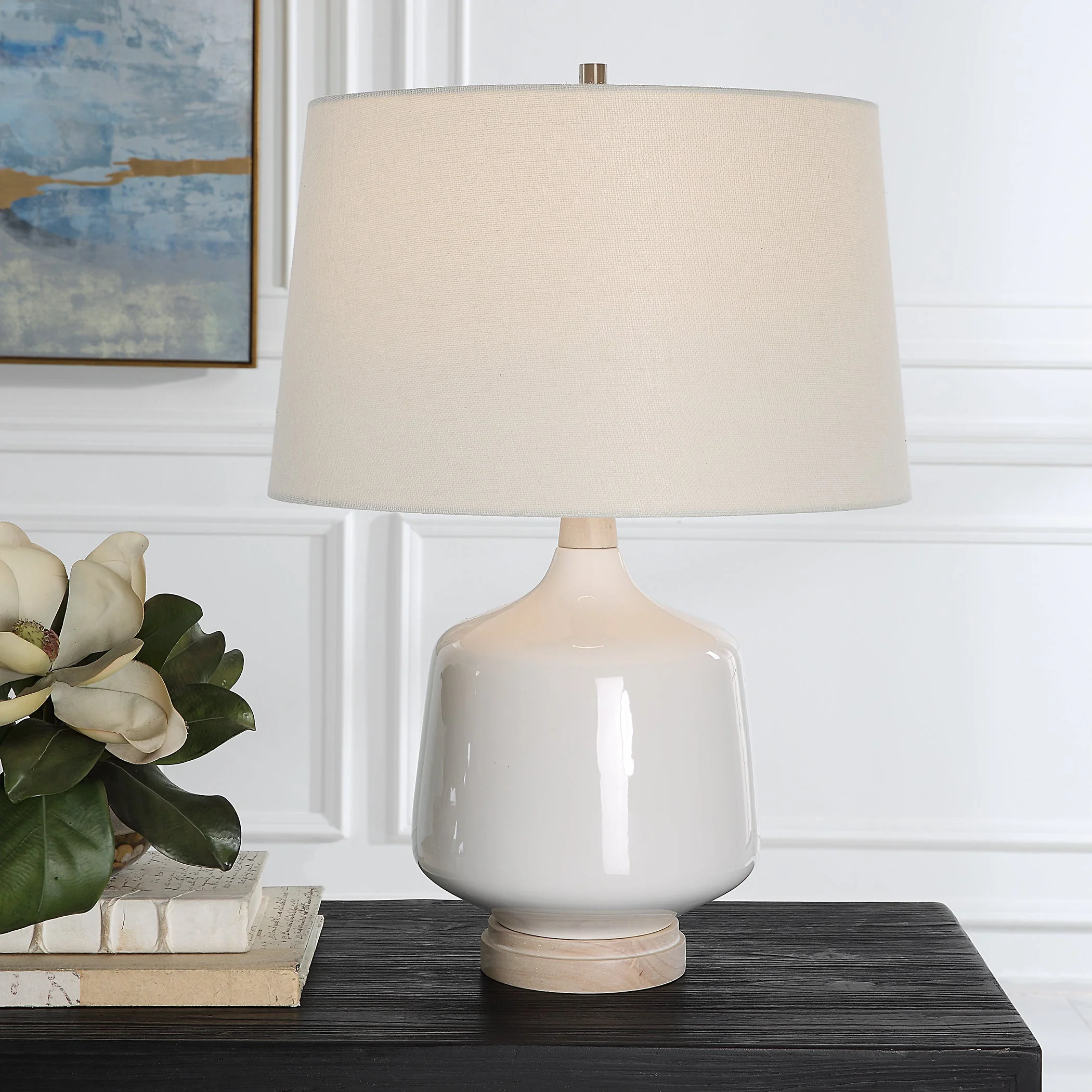 Uttermost Opal Gloss White Table Lamp - Image 2