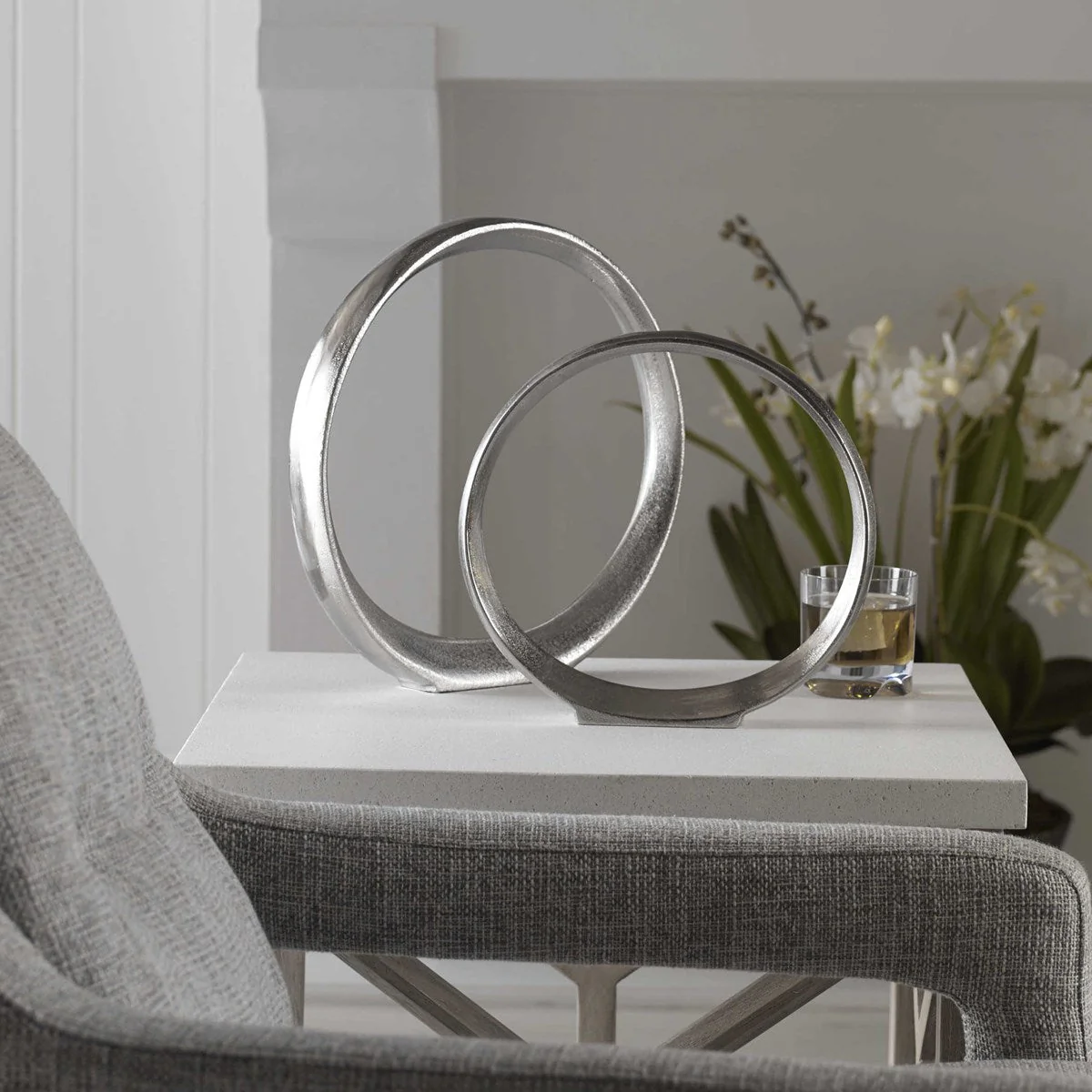 Uttermost Orbits Ring Sculptures Nickel, S/2