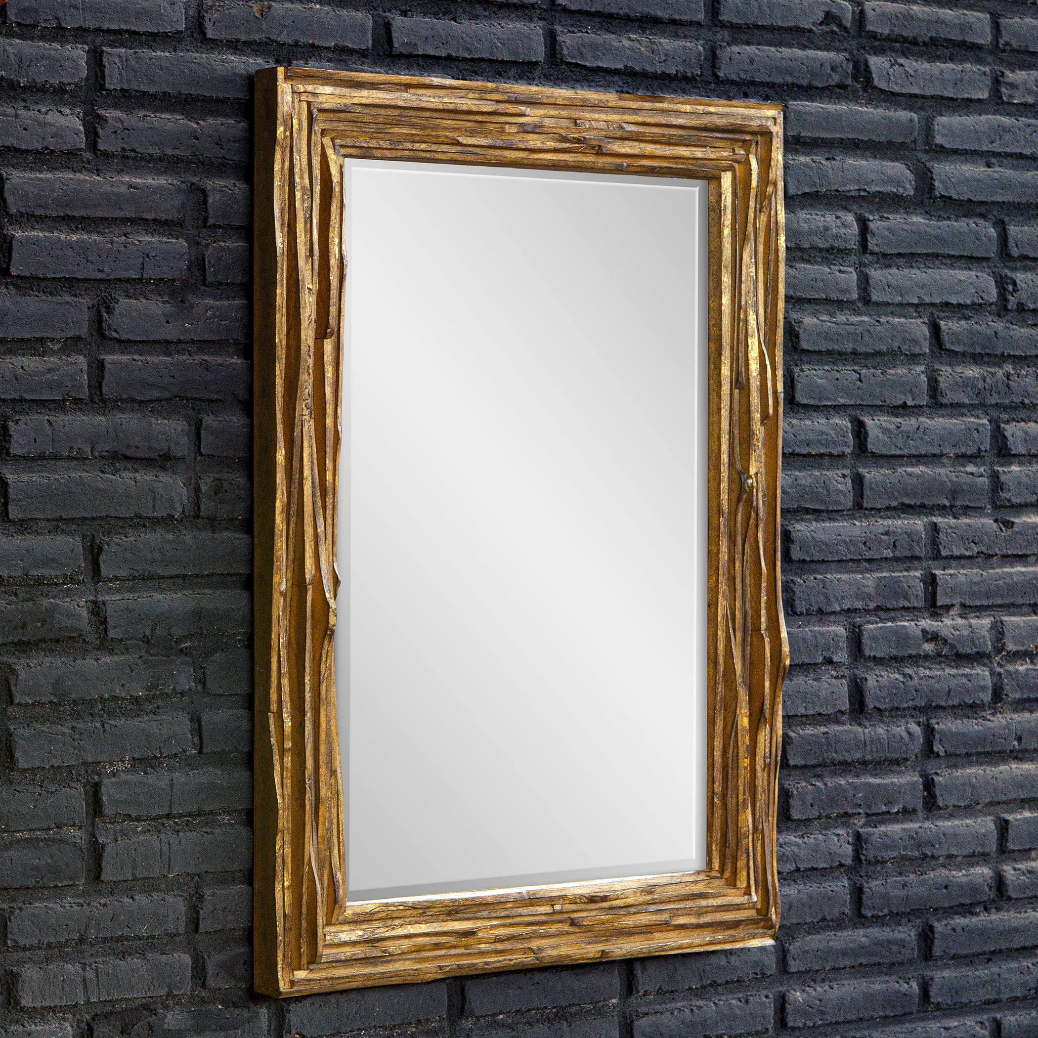 Uttermost Overlap Teak Wood Mirror - CLOSEOUT - Image 3
