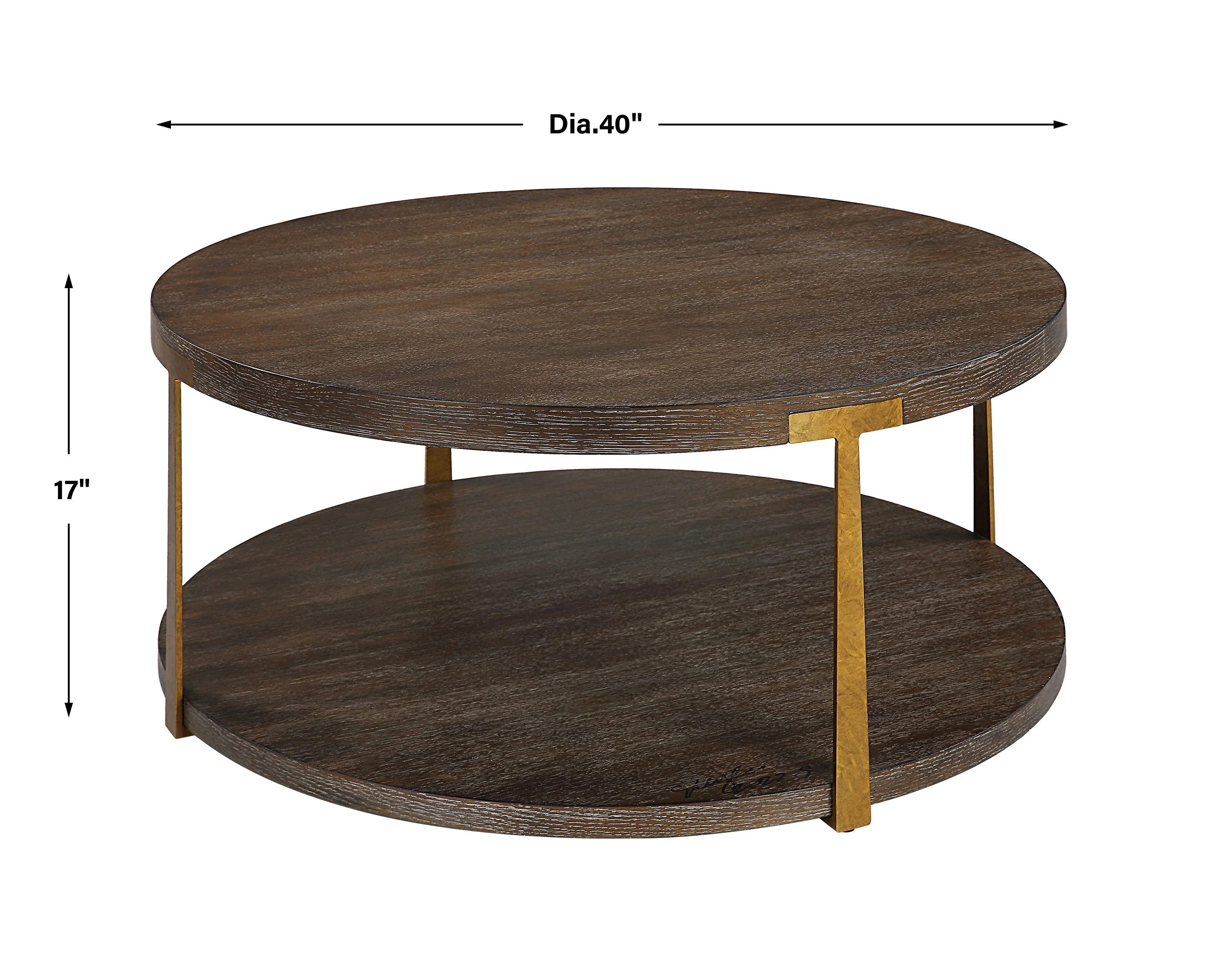Uttermost Palisade Round Wood Coffee Table - Image 3