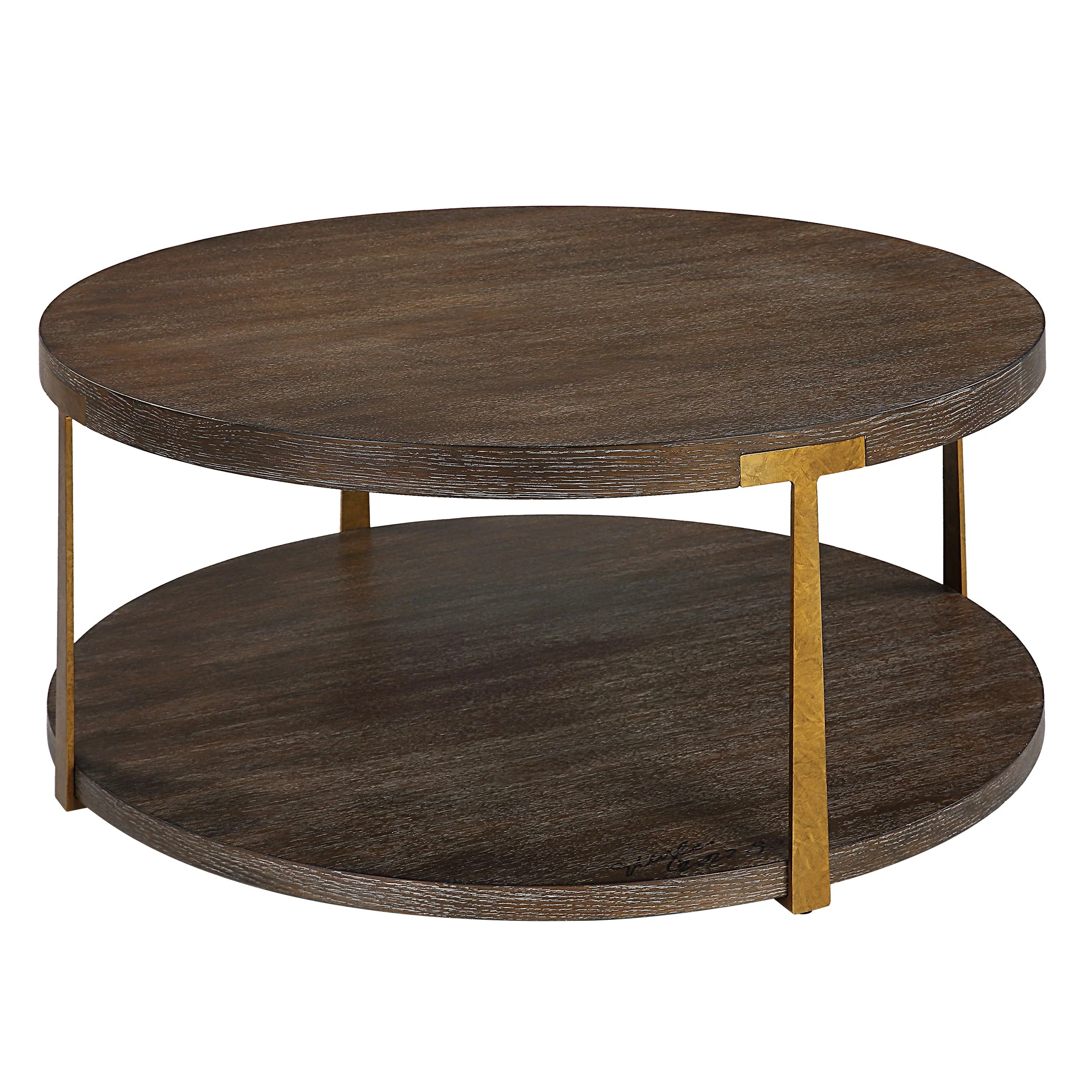 Uttermost Palisade Round Wood Coffee Table - Image 5