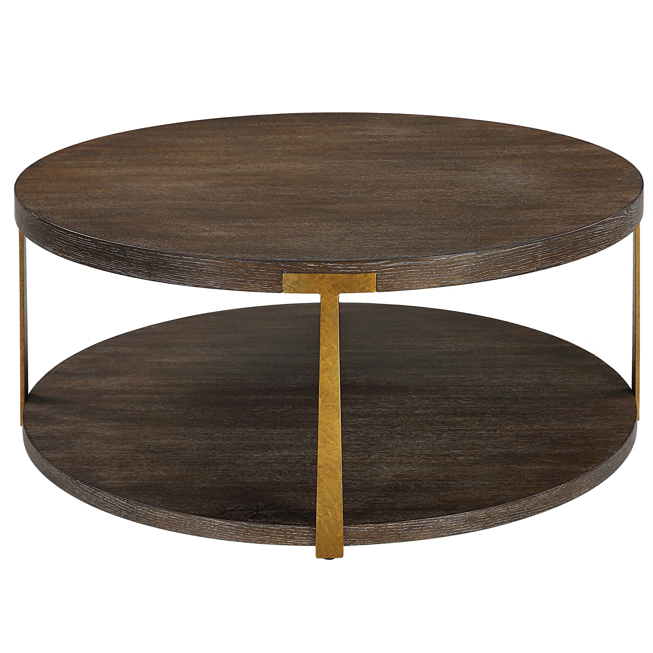 Uttermost Palisade Round Wood Coffee Table - Image 6