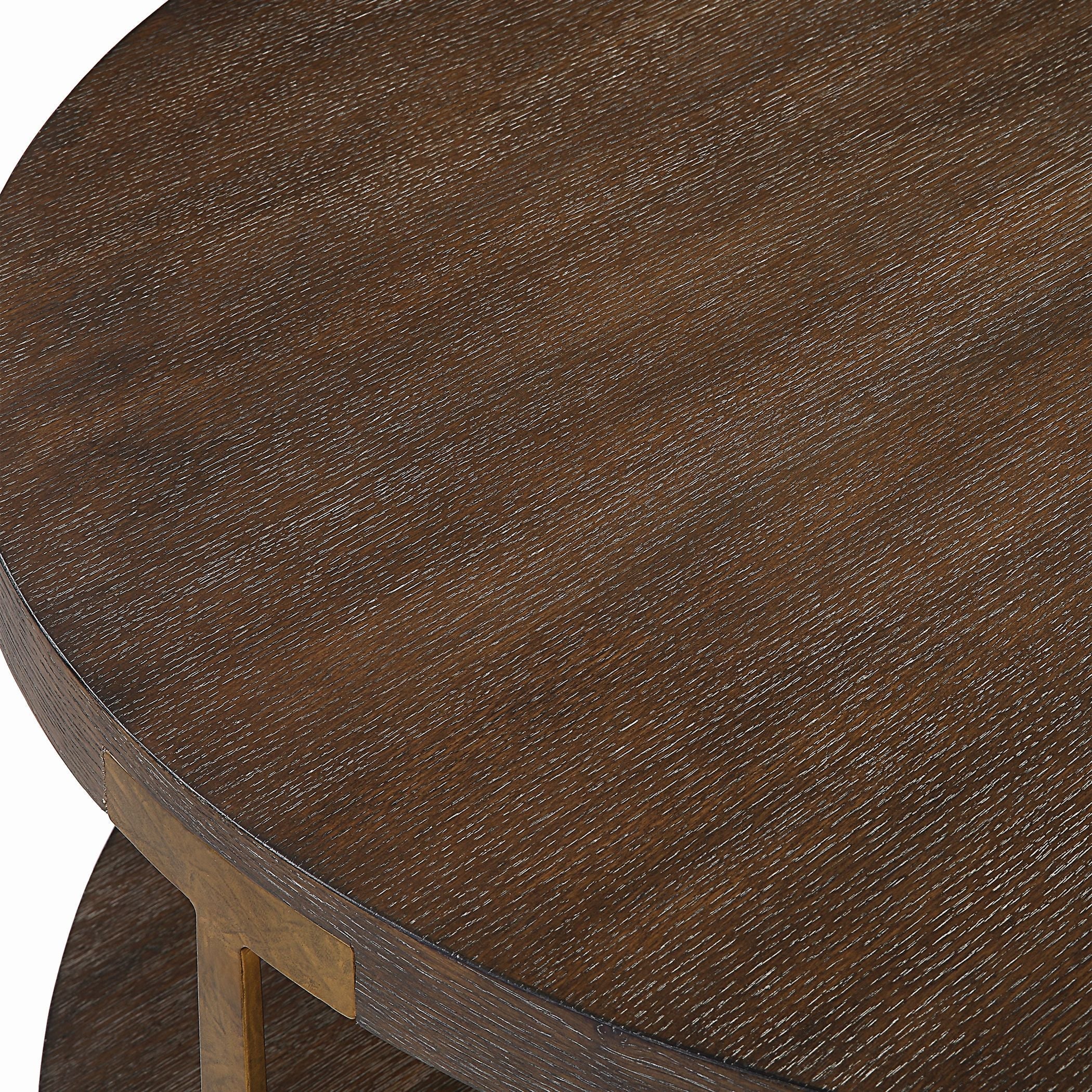Uttermost Palisade Round Wood Coffee Table - Image 7