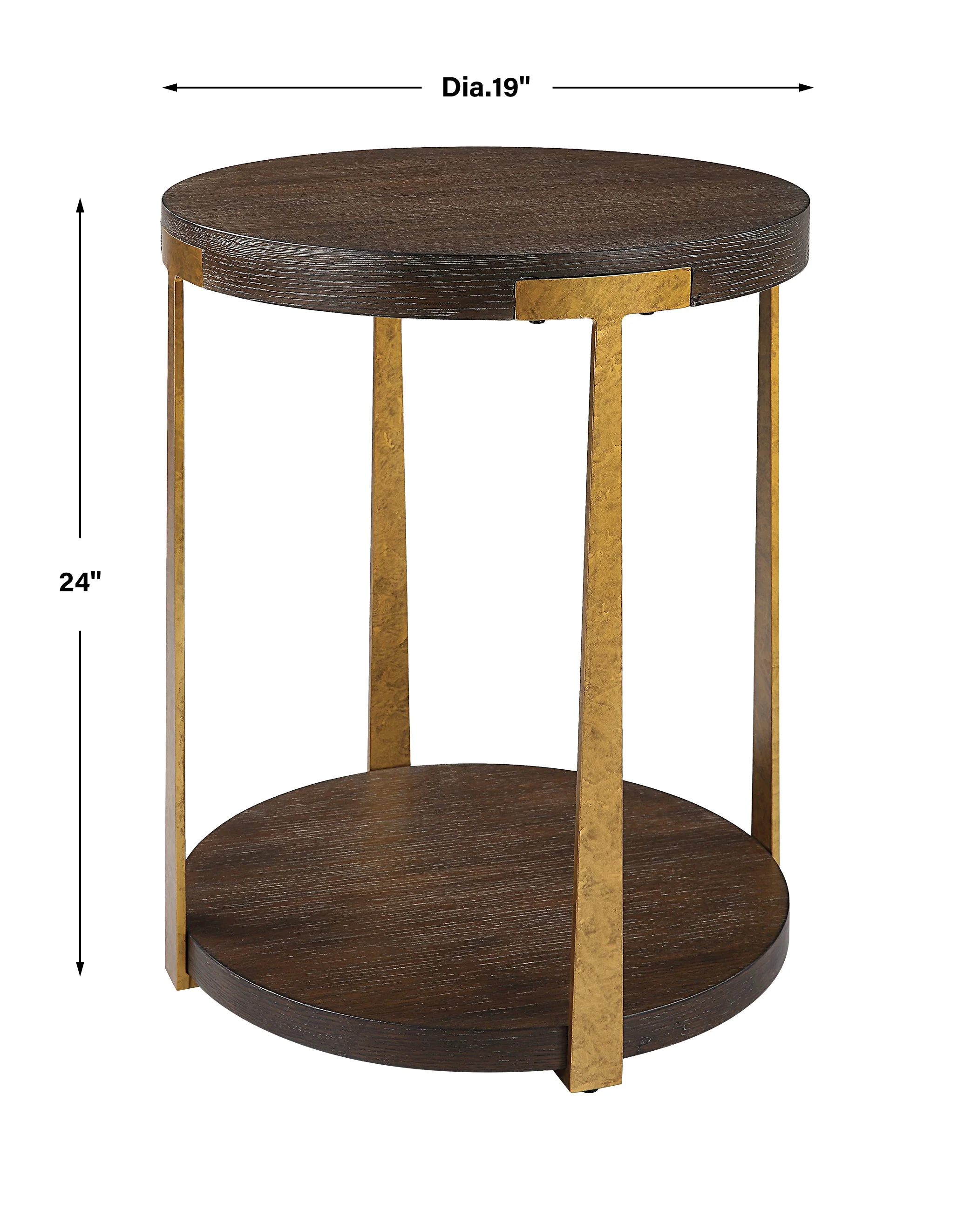 Uttermost Palisade Round Wood Side Table - Image 3
